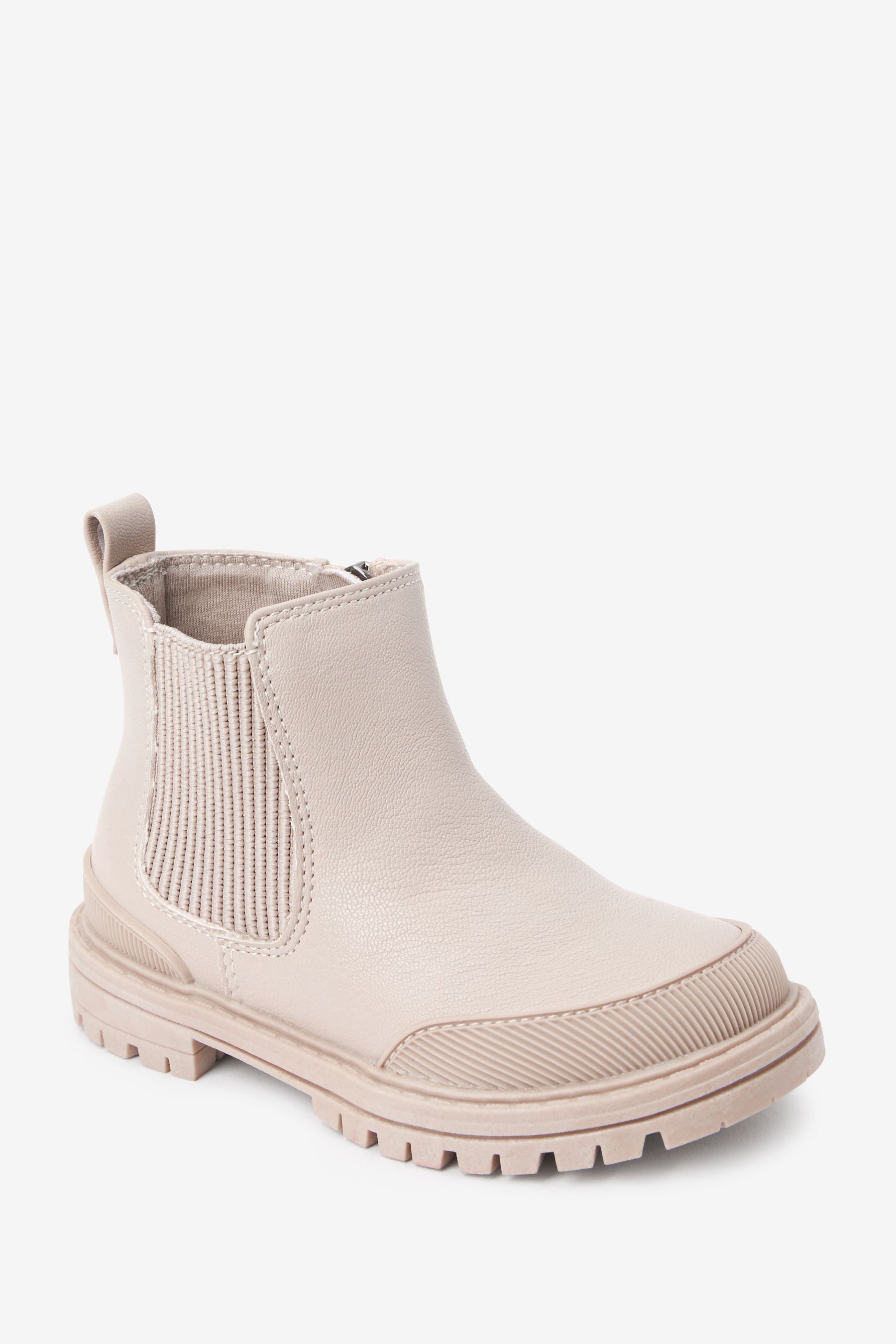 Cream Chelsea Boots