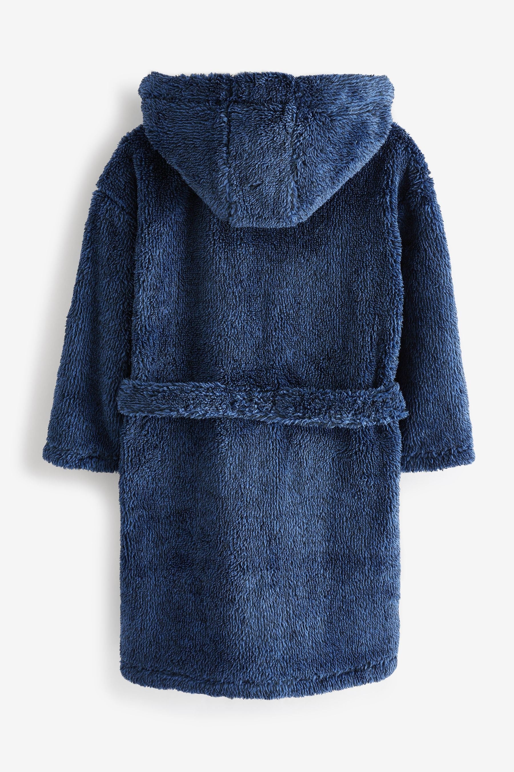 Navy Blue Soft Touch Teddy Borg Fleece Dressing Gown (1.5-16yrs)