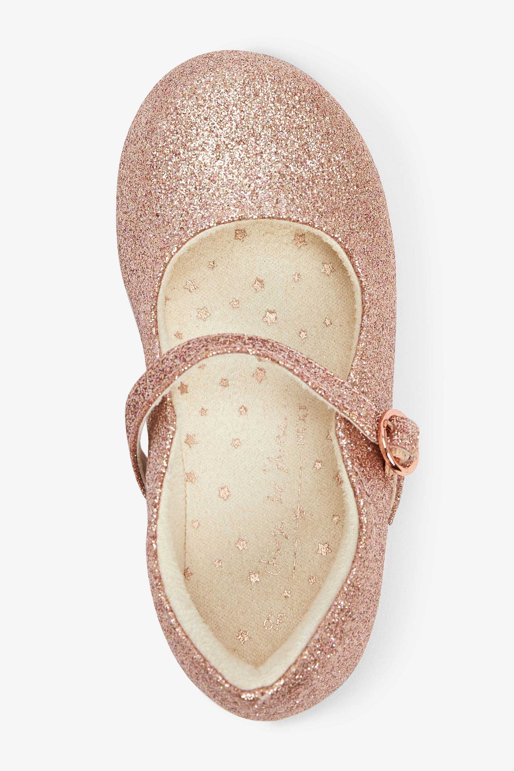 Pale Pink Glitter Mary Jane Occasion Shoes