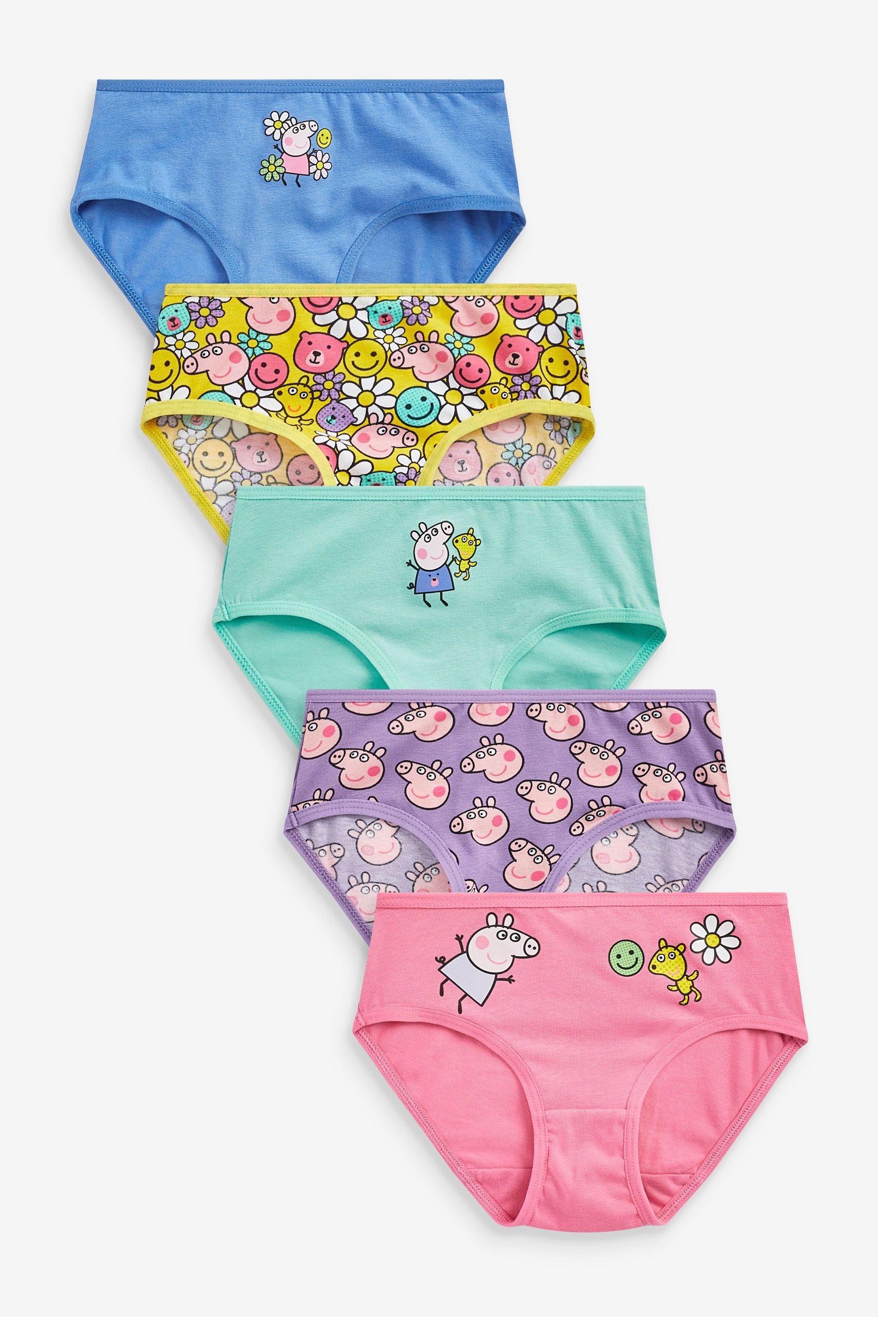 Multi Bright 5 Pack Peppa Pig Briefs (1.5-8yrs)