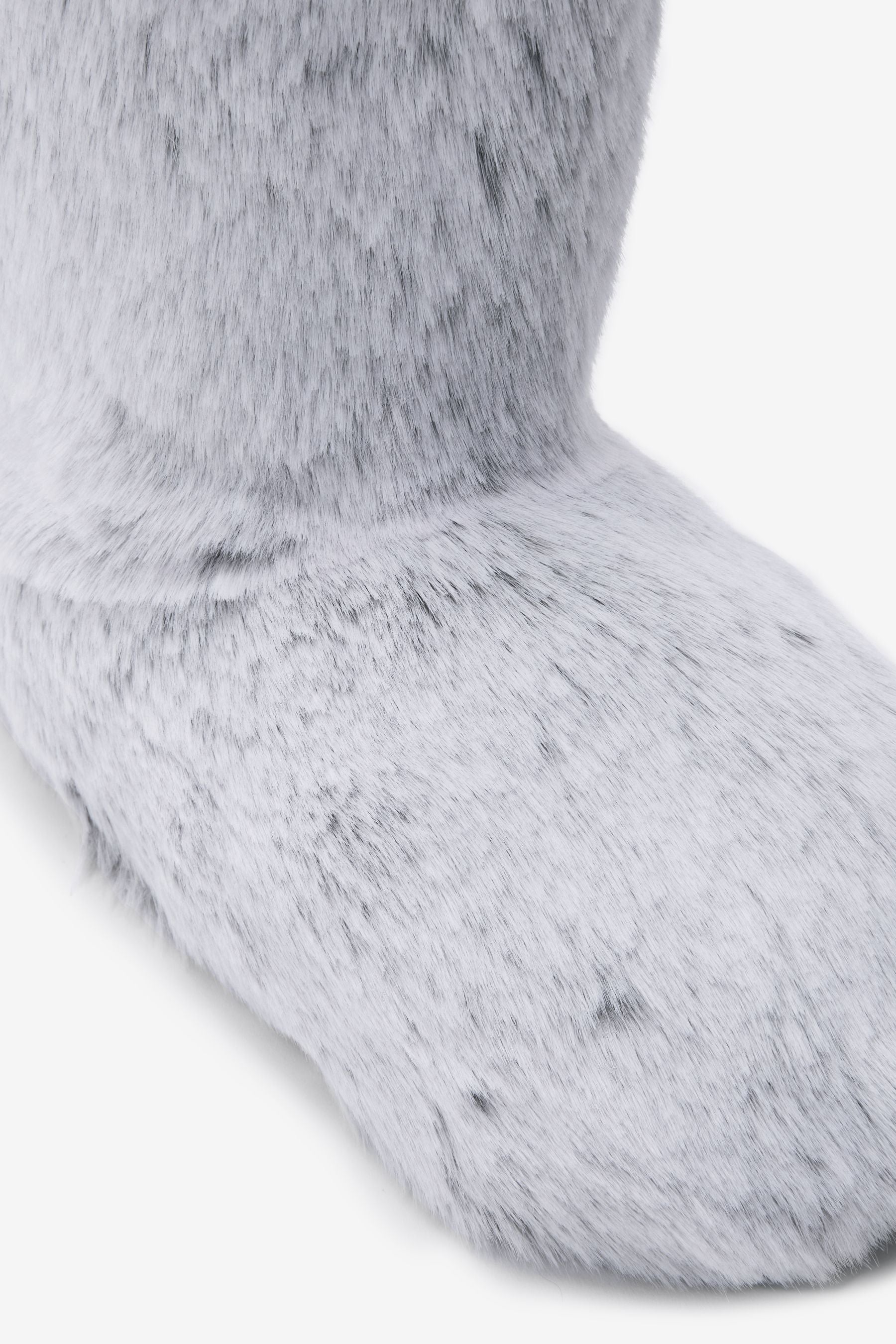 Grey Recycled Faux Fur Slipper Boots