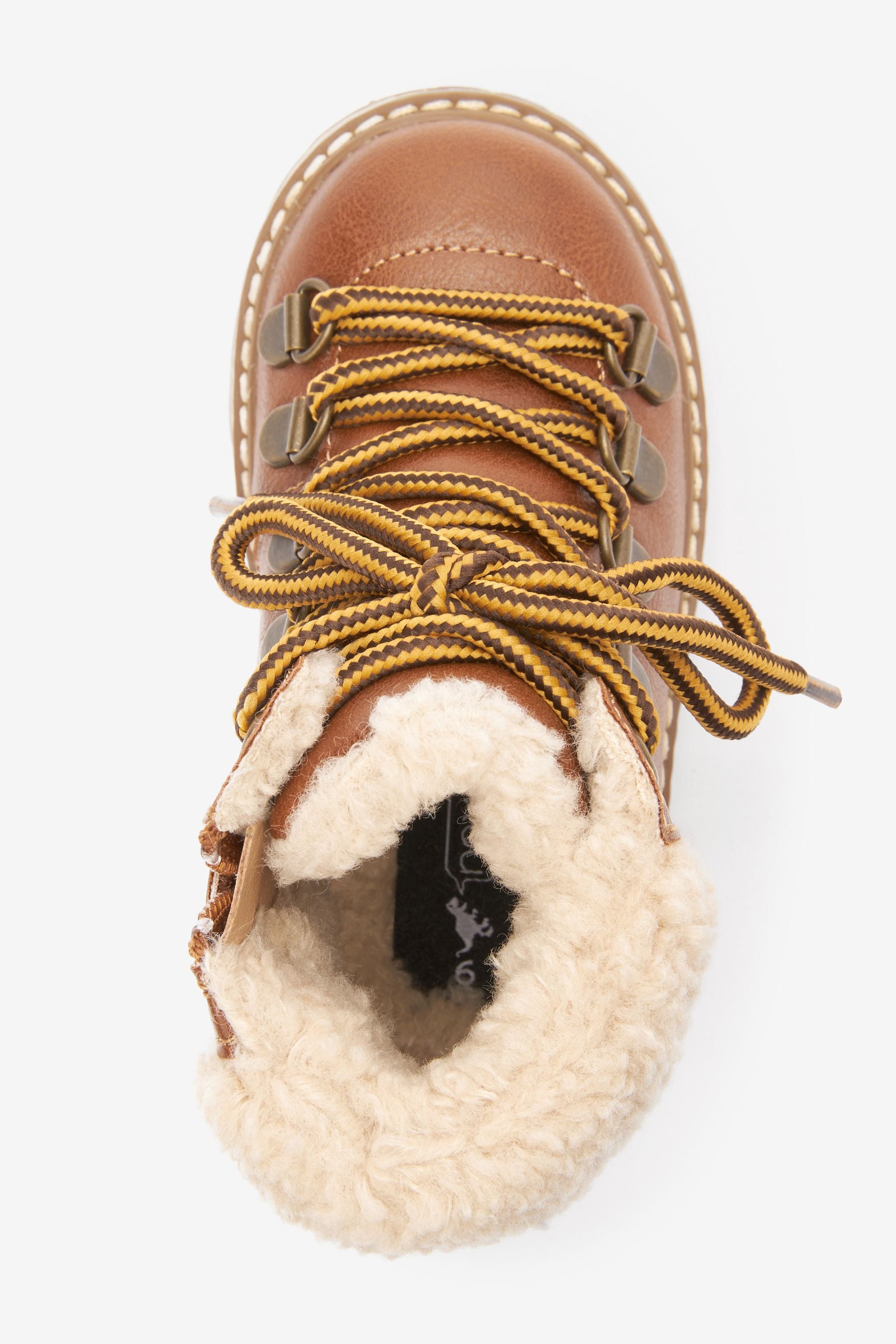 Tan Brown Warm Lined Hiker Boots