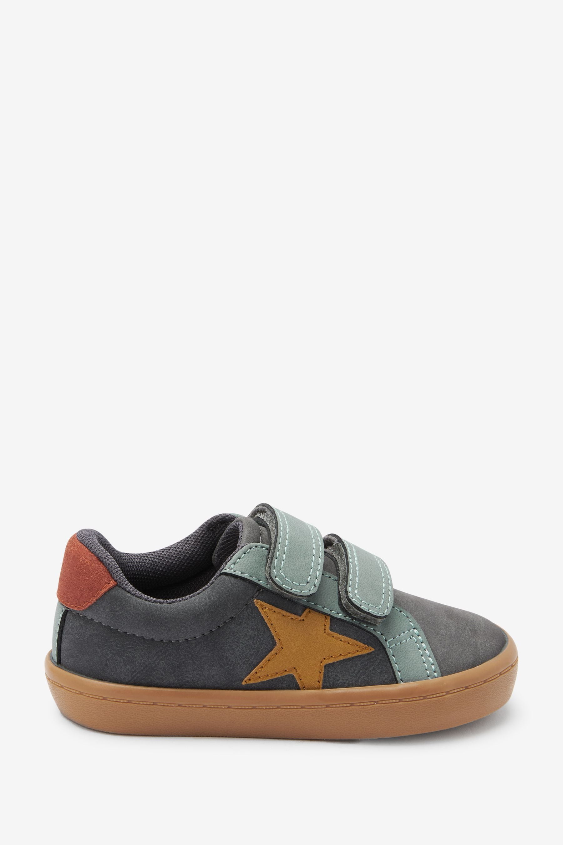 Green/Grey Star Touch Fastening Shoes