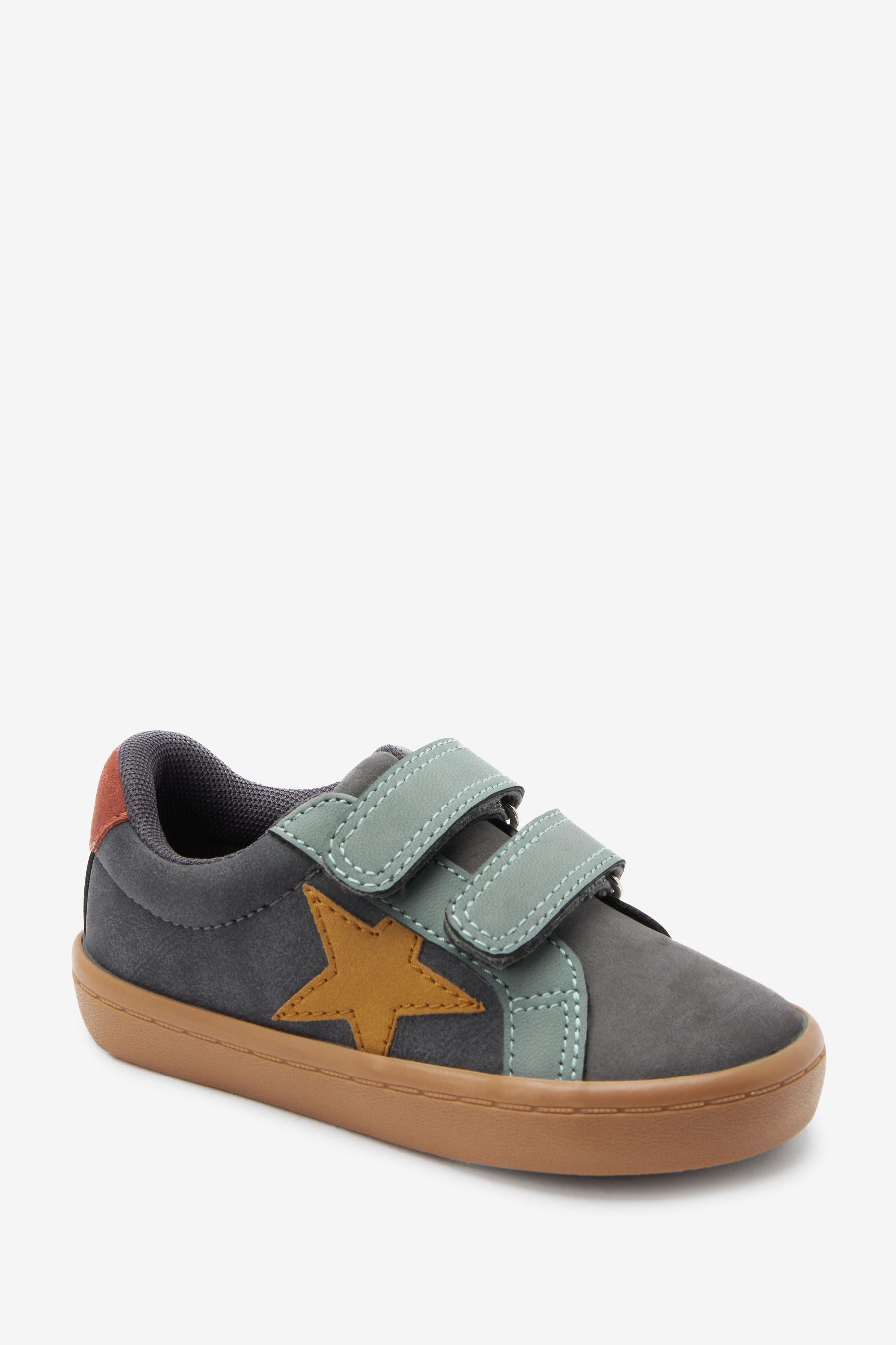 Green/Grey Star Touch Fastening Shoes