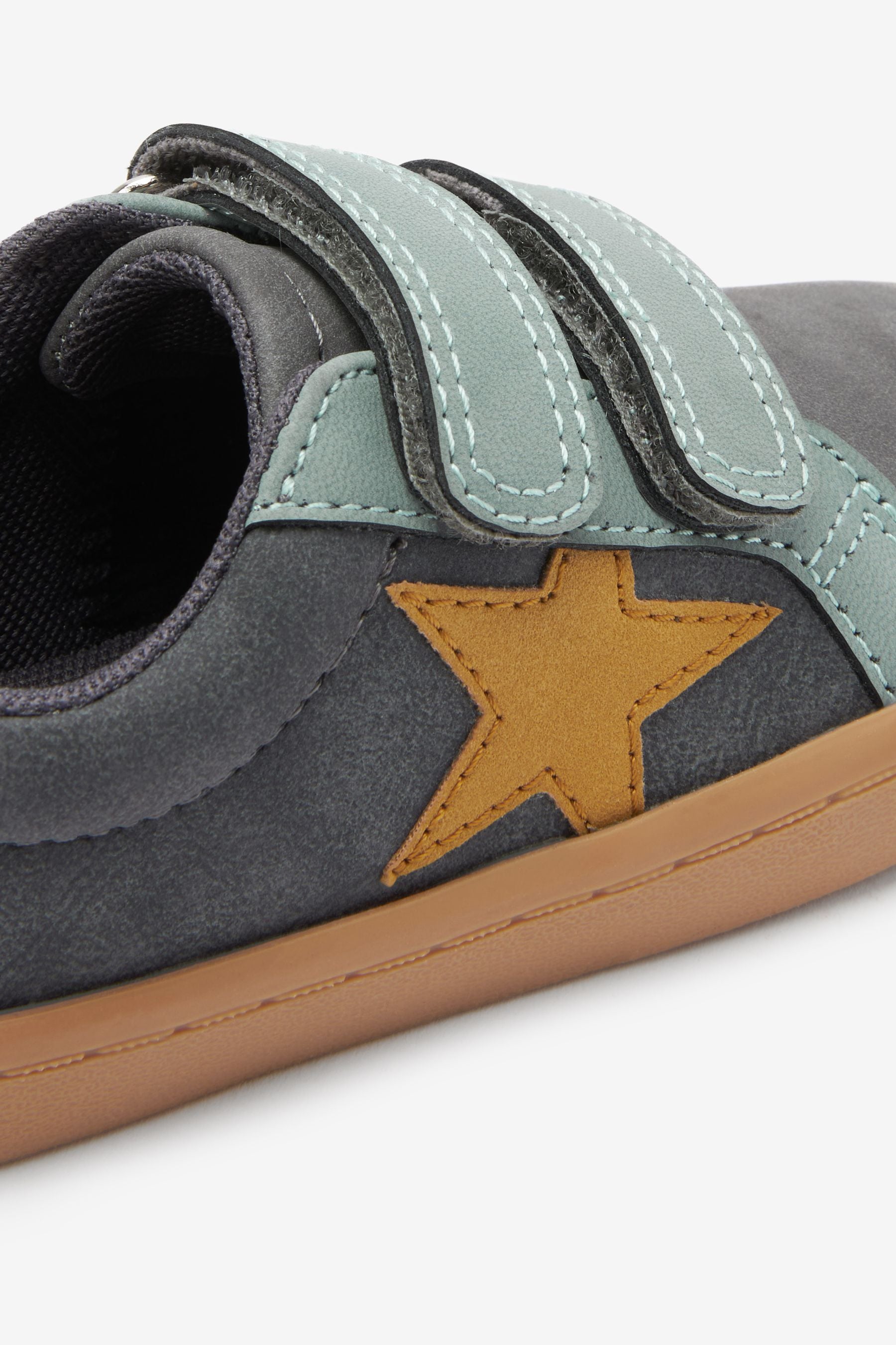 Green/Grey Star Touch Fastening Shoes