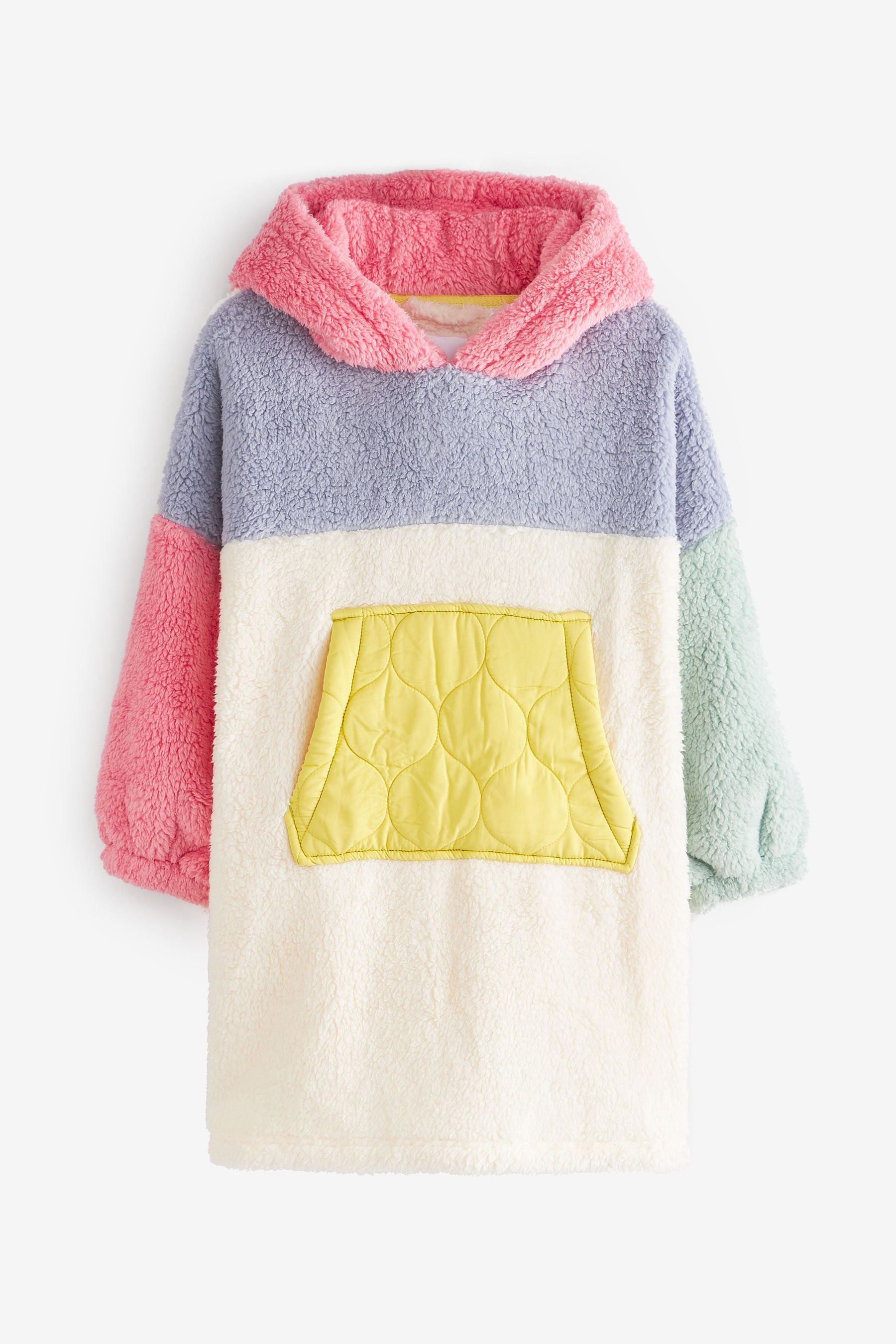 Pink/Blue Colourblock Fleece Hooded Blanket (3-16yrs)