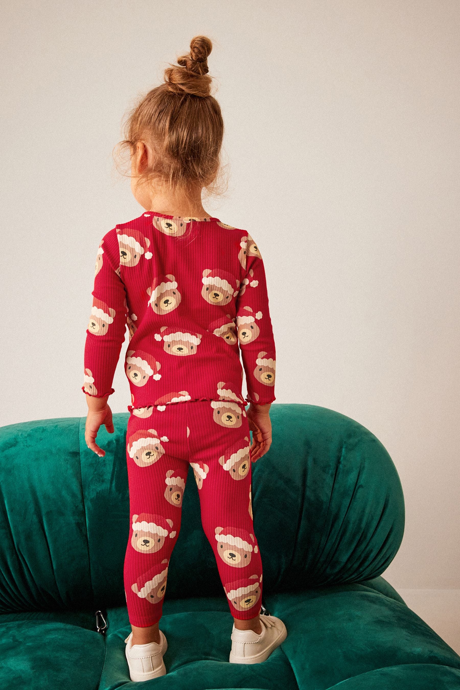 Red Christmas Bear Rib T-Shirt and Leggings Set (3mths-7yrs)