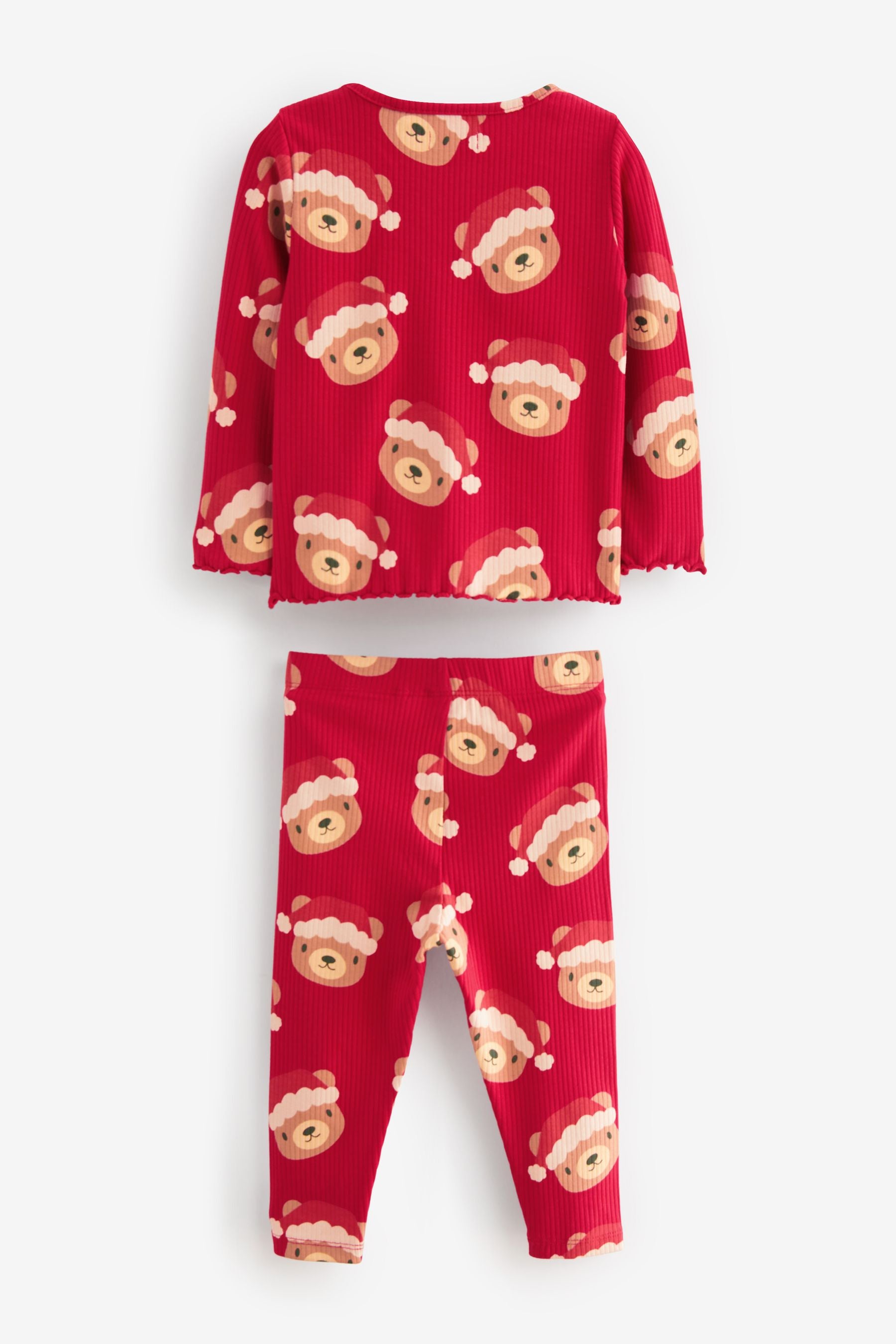 Red Christmas Bear Rib T-Shirt and Leggings Set (3mths-7yrs)