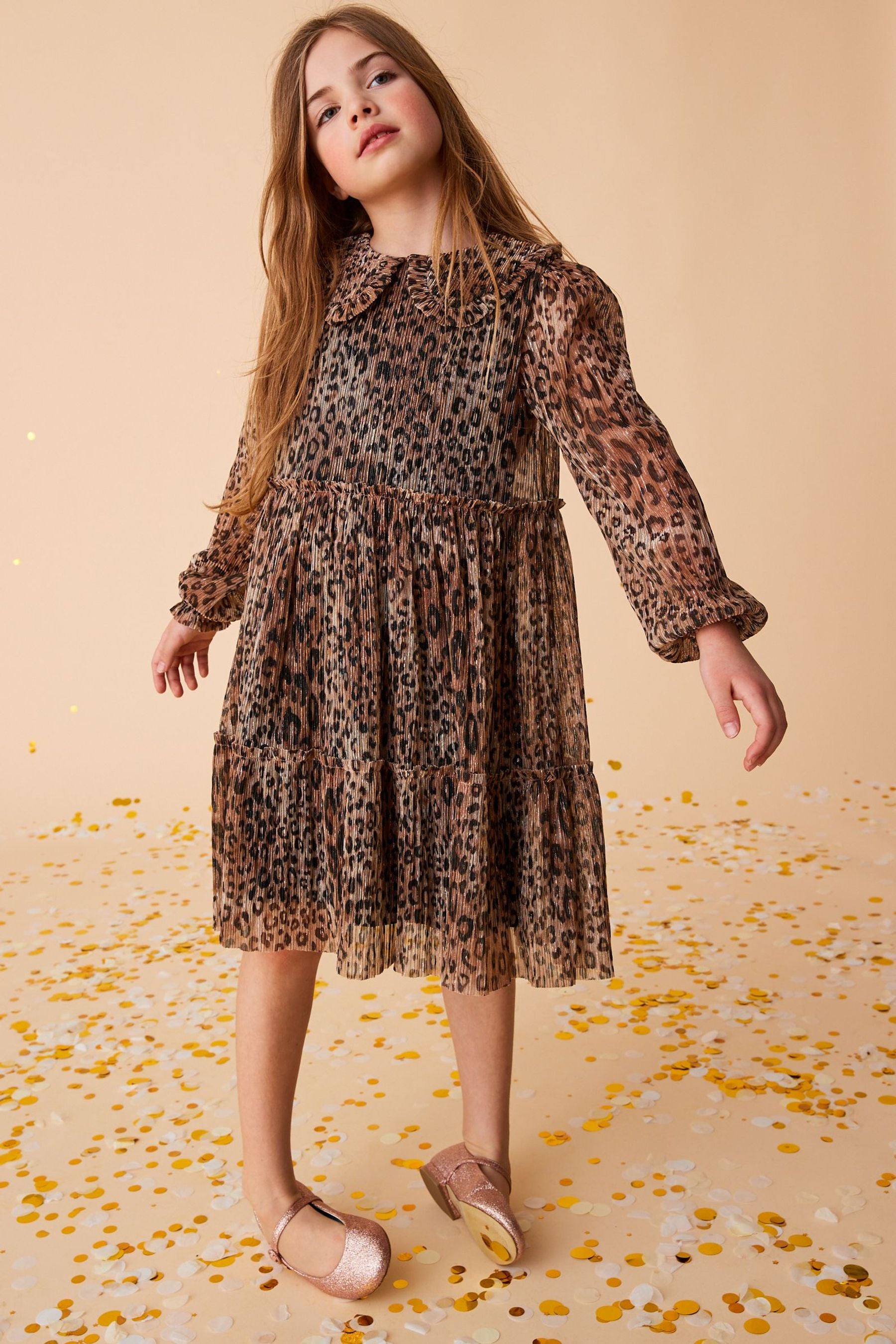 Animal Sparkle Tiered Dress (3-16yrs)