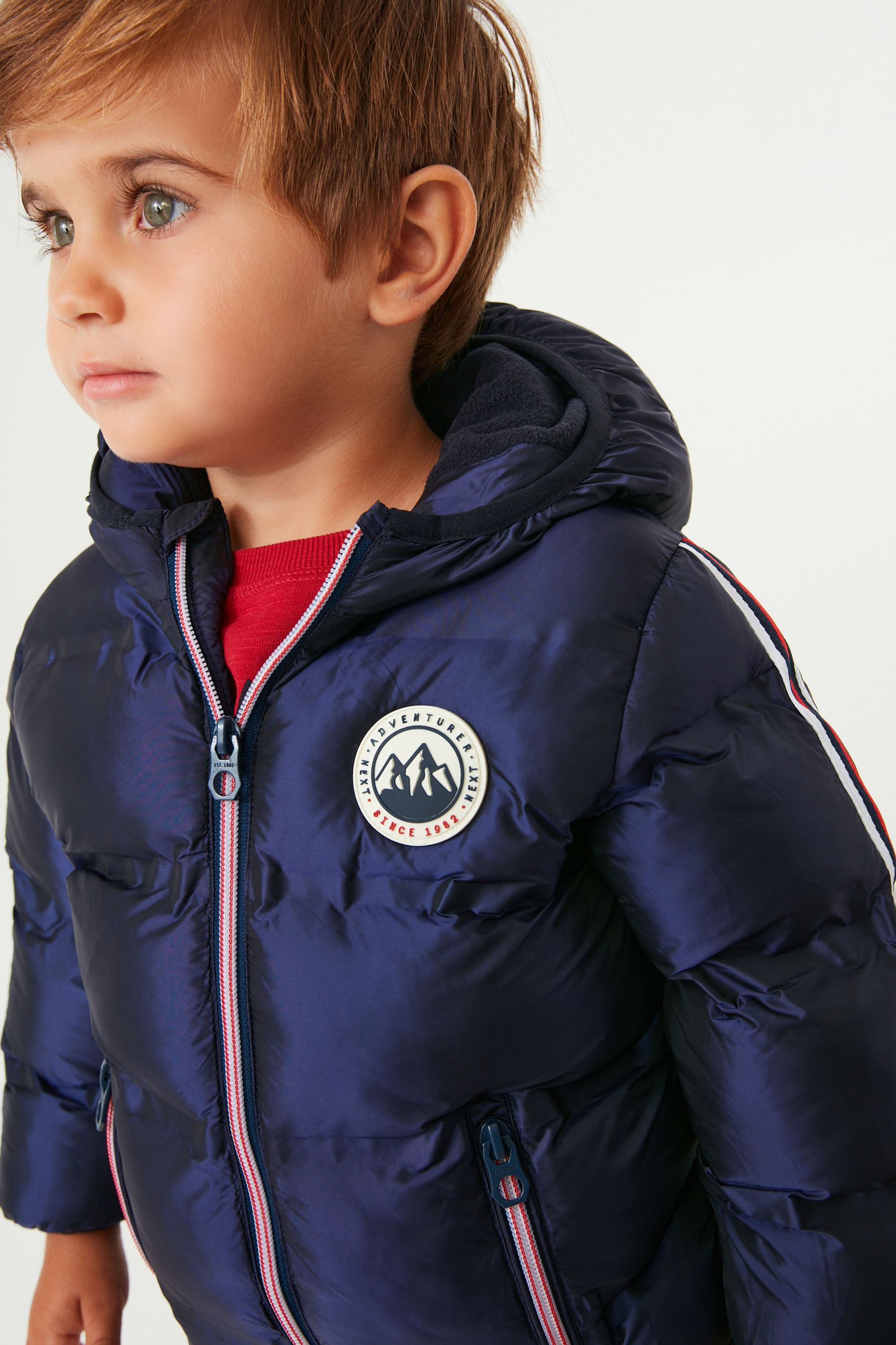 Navy Blue Shiny Padded Jacket And Trousers Set (3mths-7yrs)