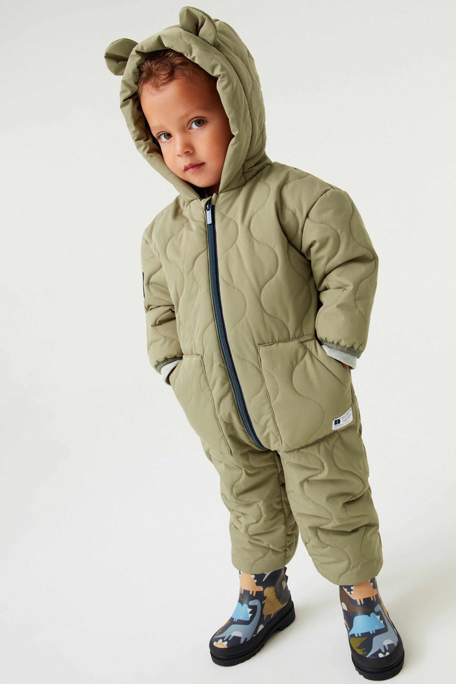 Khaki Green Quilted Snowsuit (3mths-7yrs)