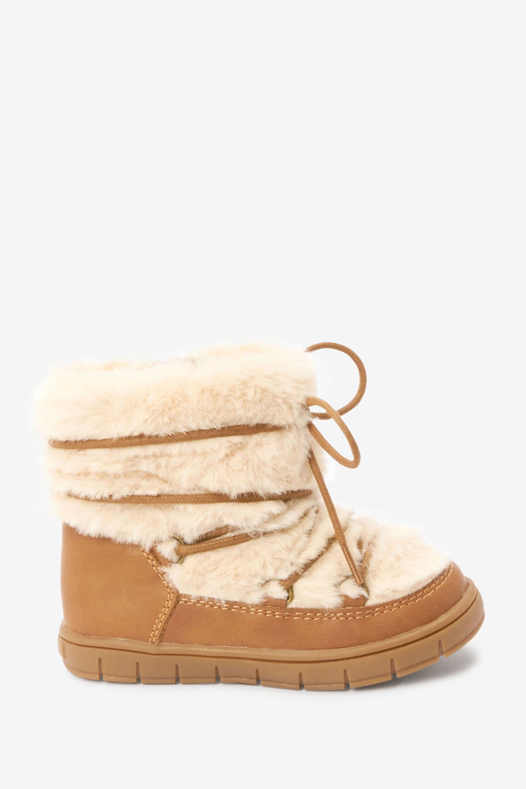 Tan Brown Faux Fur Moon Boots