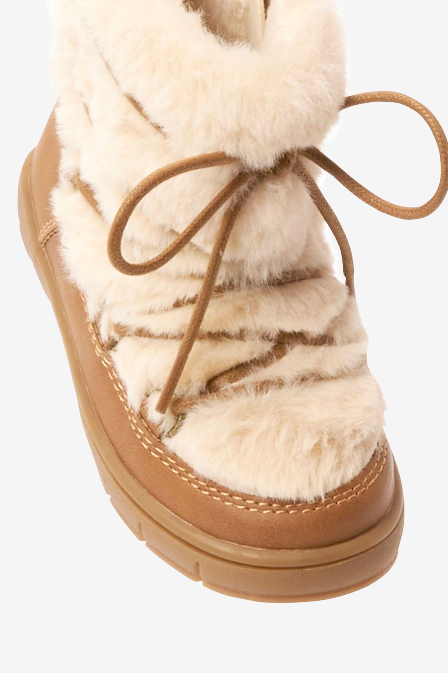 Tan Brown Faux Fur Moon Boots