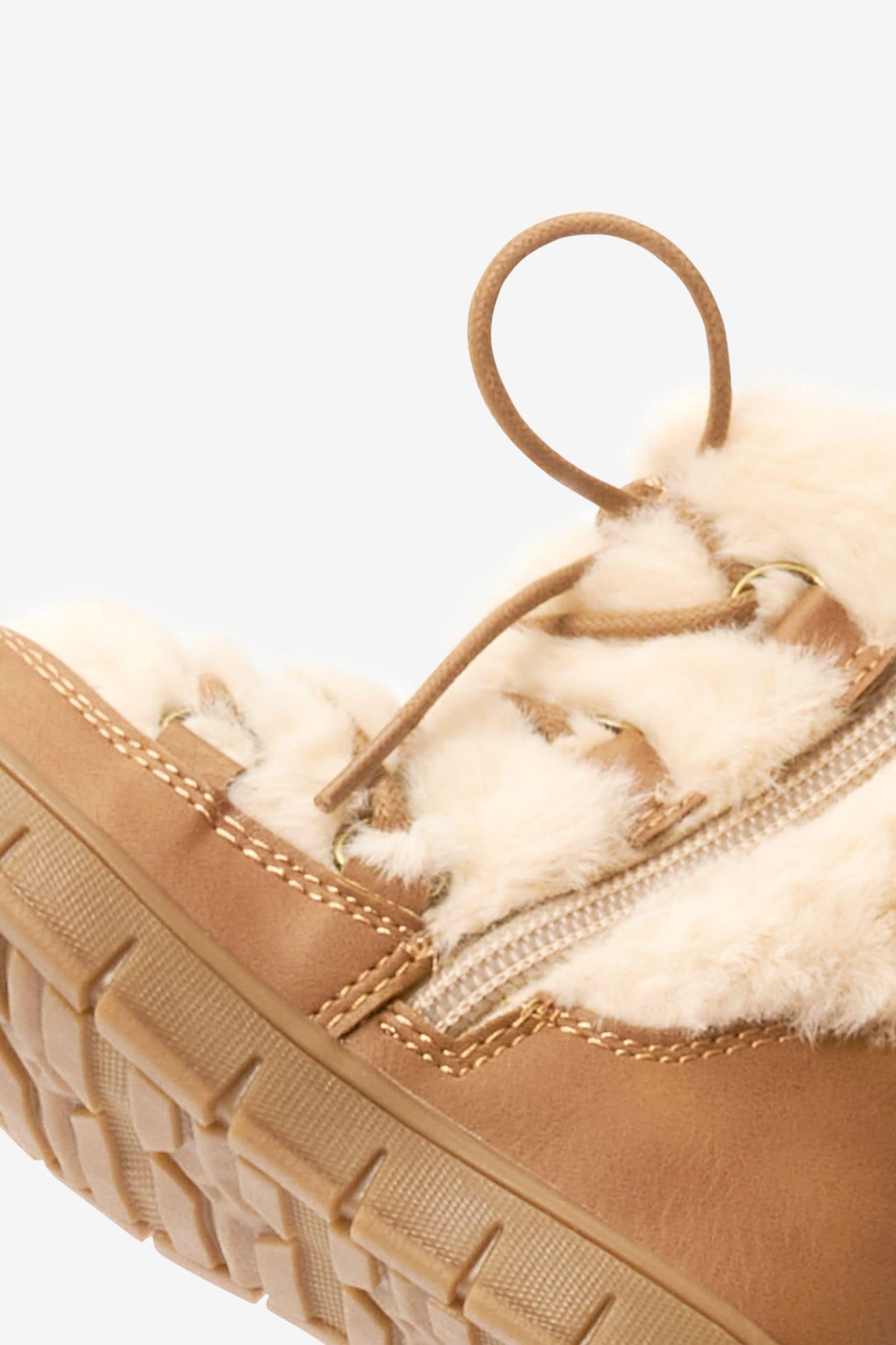 Tan Brown Faux Fur Moon Boots