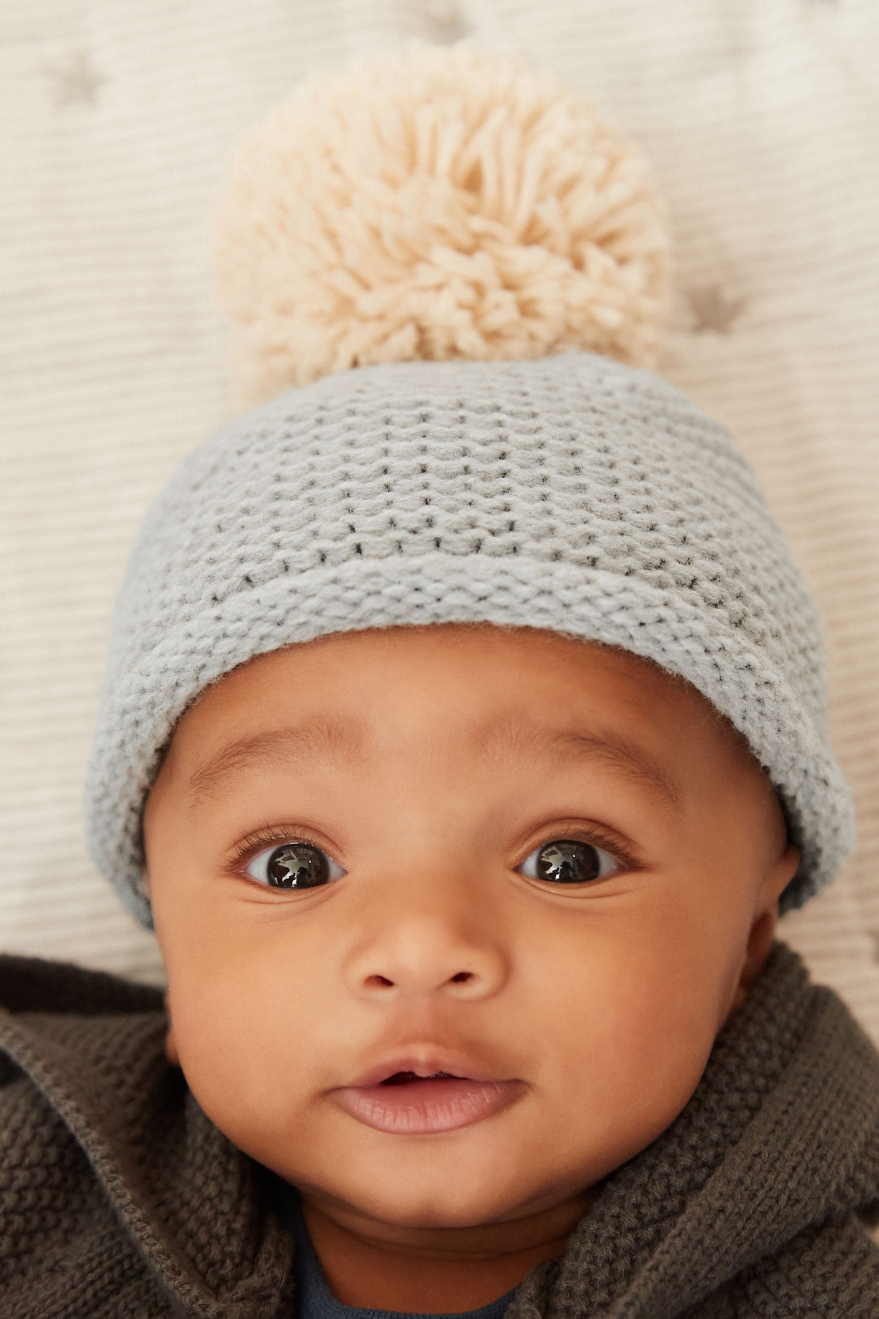 Grey Knitted Baby Hat And Booties (0mths-2yrs)