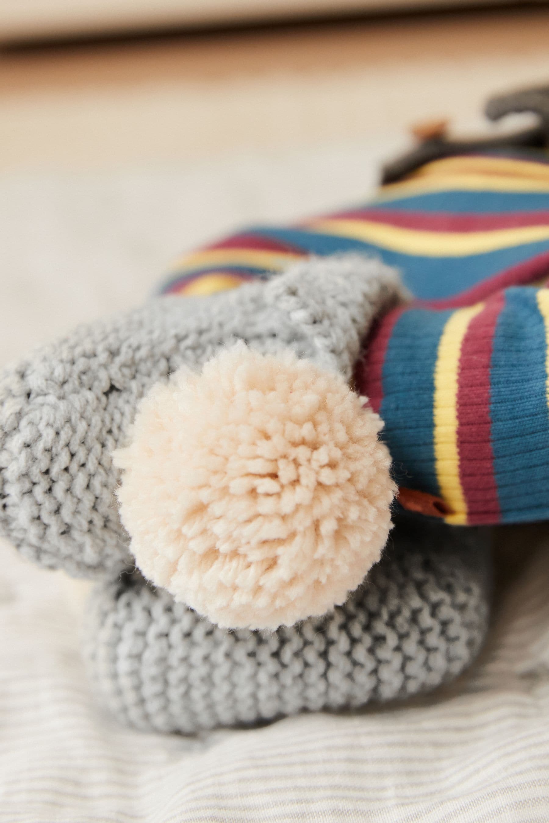 Grey Knitted Baby Hat And Booties (0mths-2yrs)