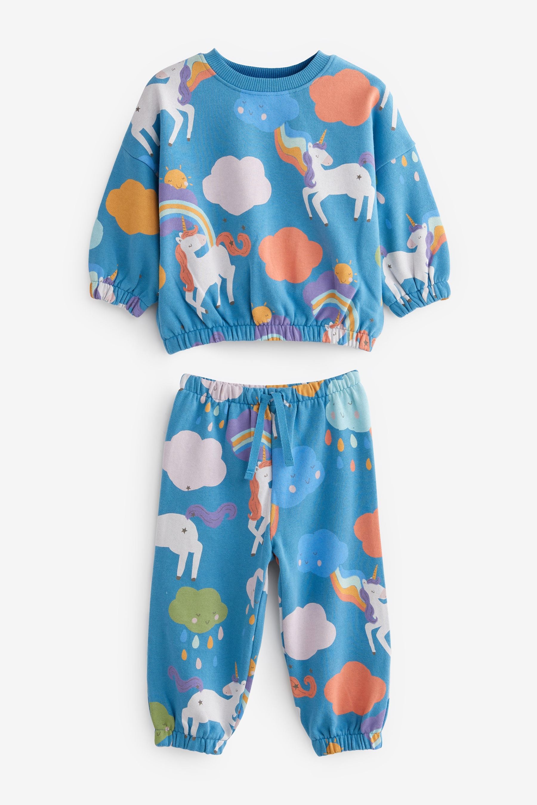 Blue Unicorn Soft Touch Jersey (3mths-7yrs)