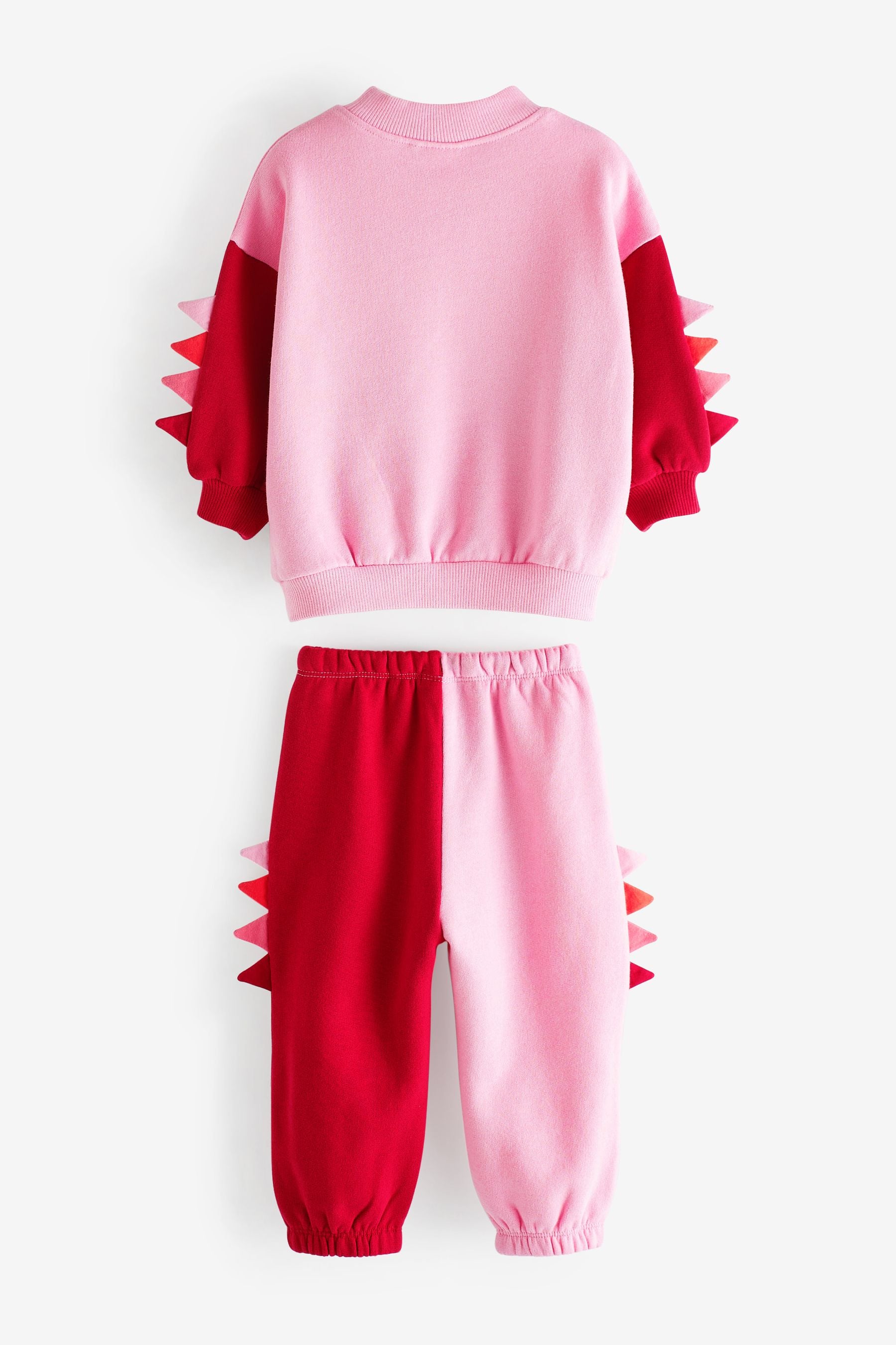 Pink Dino Face Sweat And Joggers Set (3mths-7yrs)