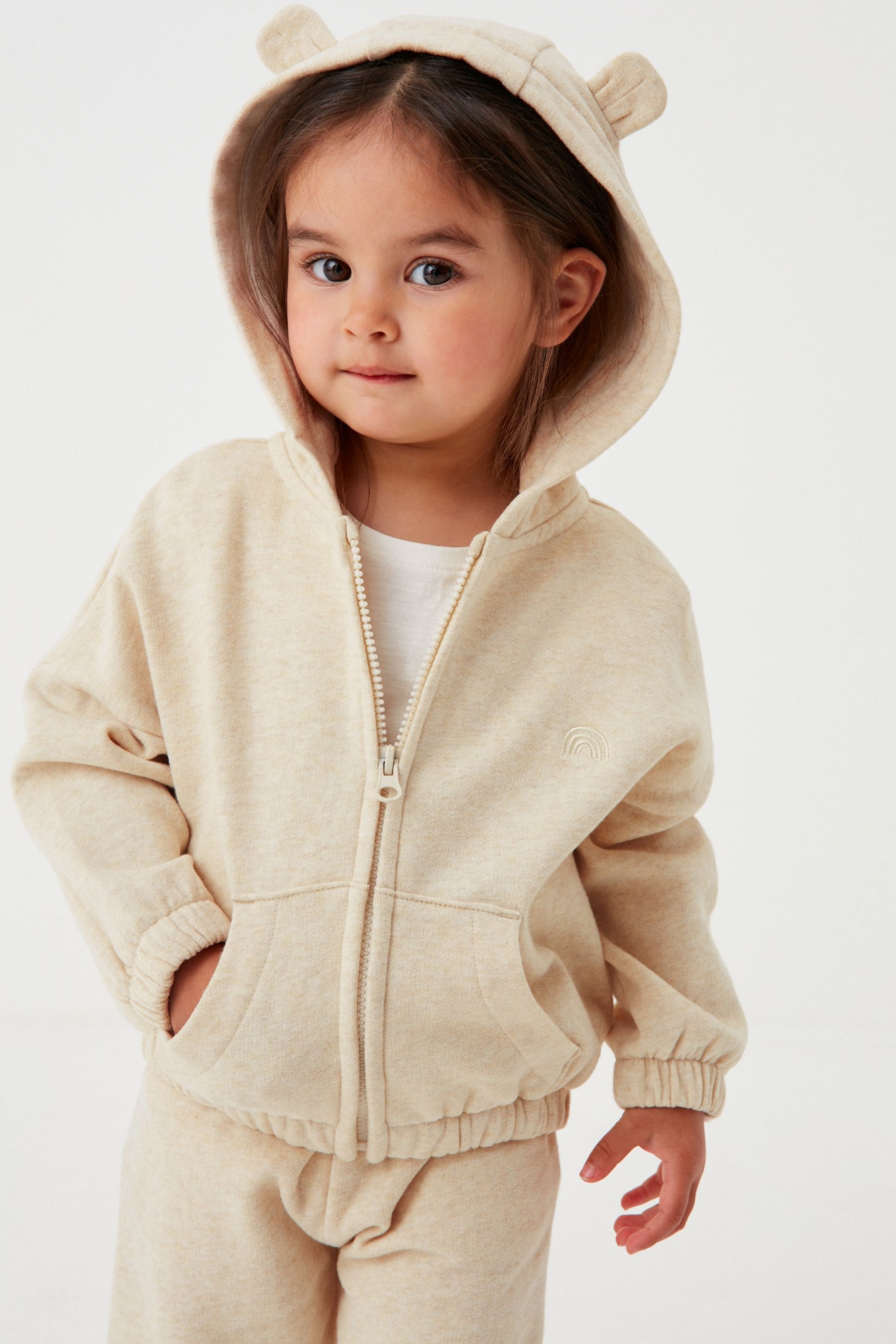 Oatmeal Cream Zip Through Hoodie (3mths-7yrs)