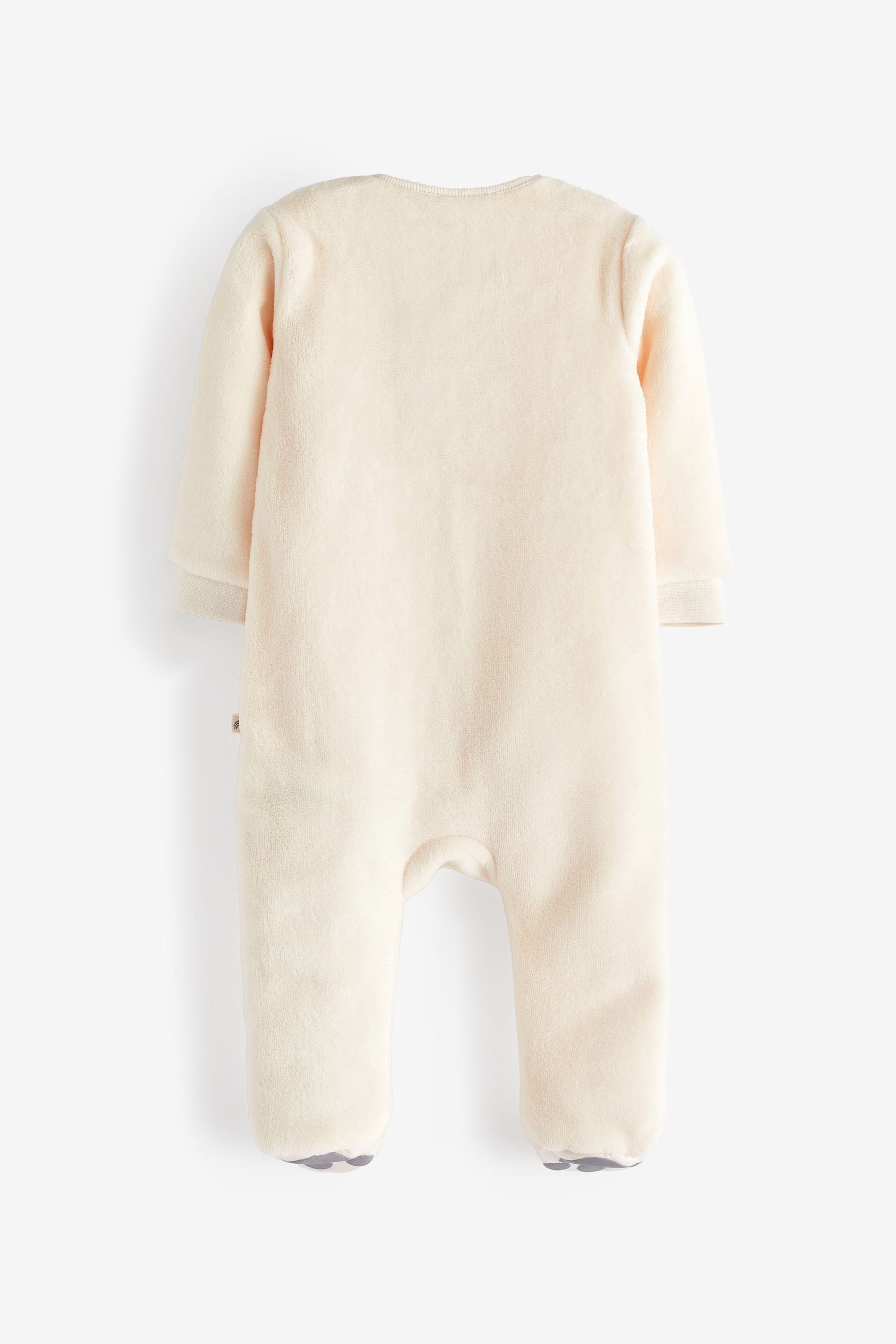 Cream Bear Fleece Baby Sleepsuit