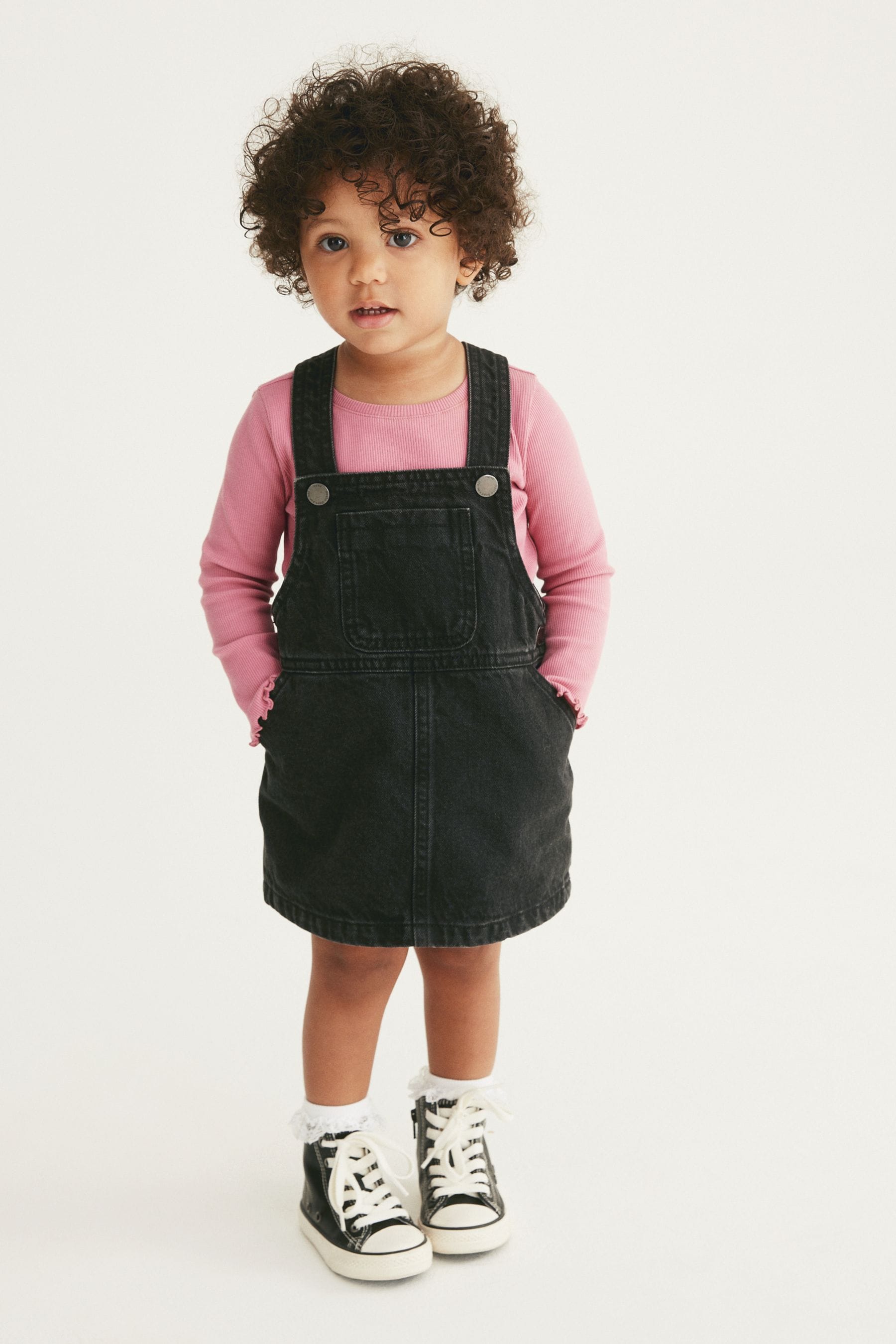 Black Denim Pinafore Dress (3mths-7yrs)