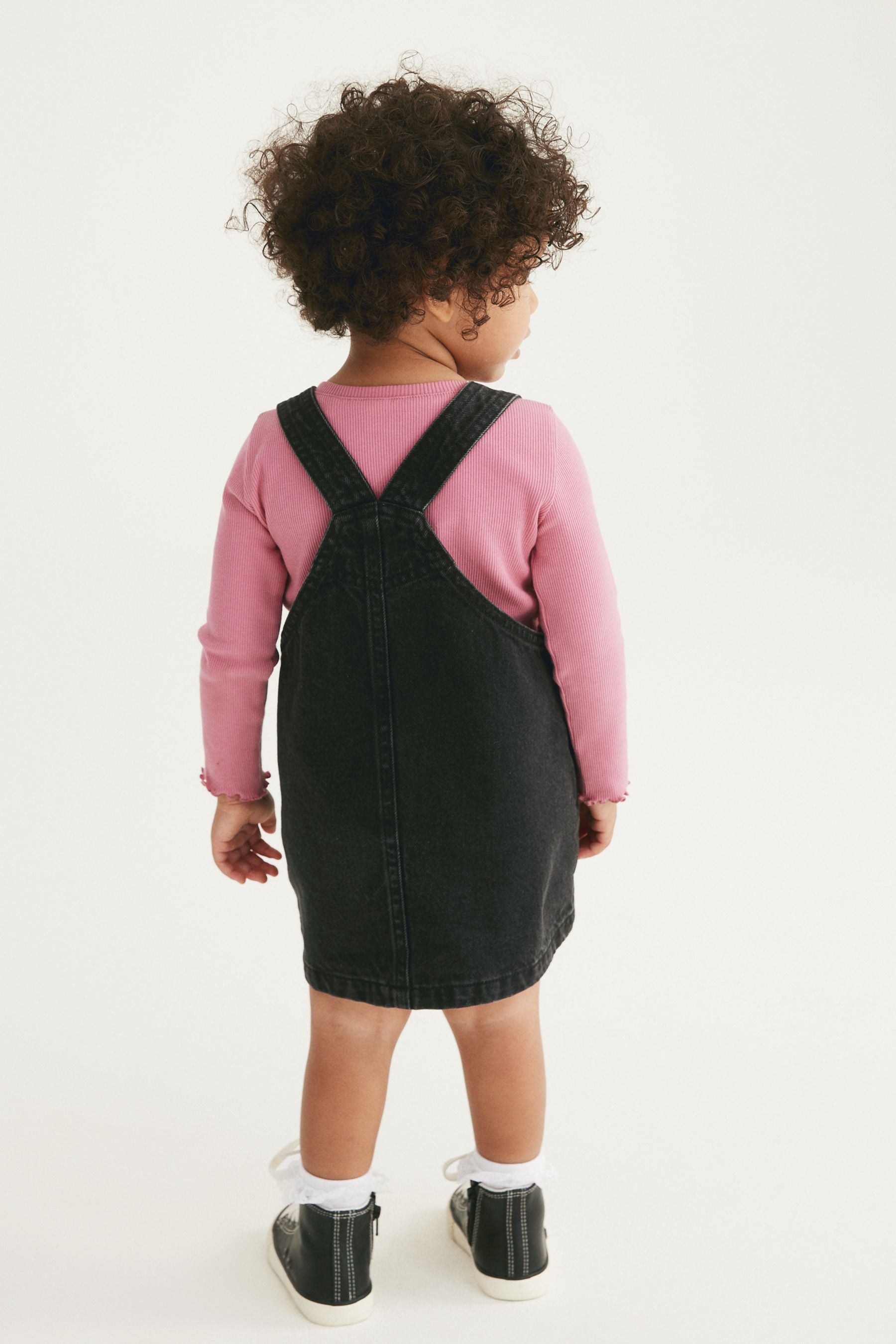 Black Denim Pinafore Dress (3mths-7yrs)