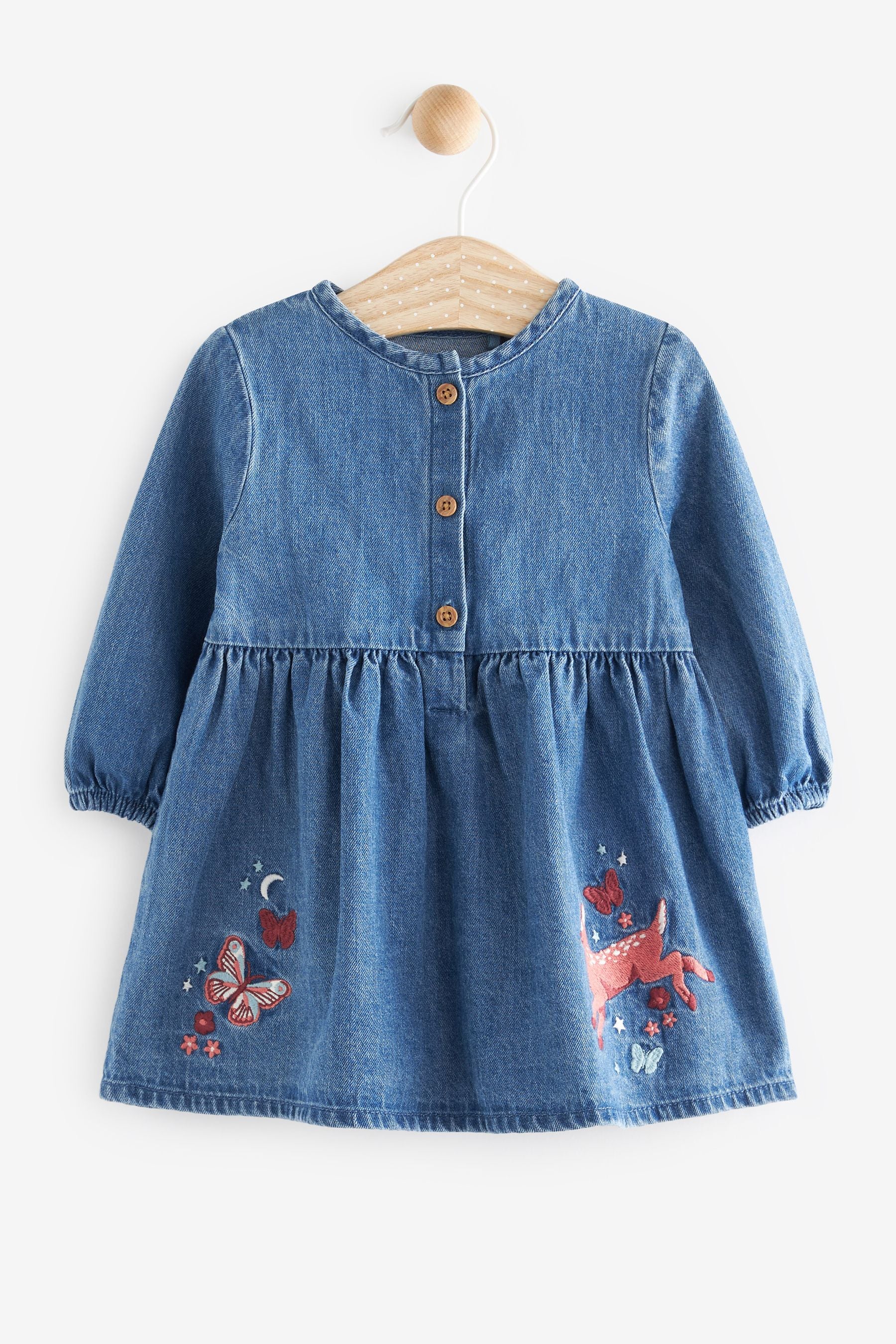 Denim FatFace Baby Crew Button Front Dress