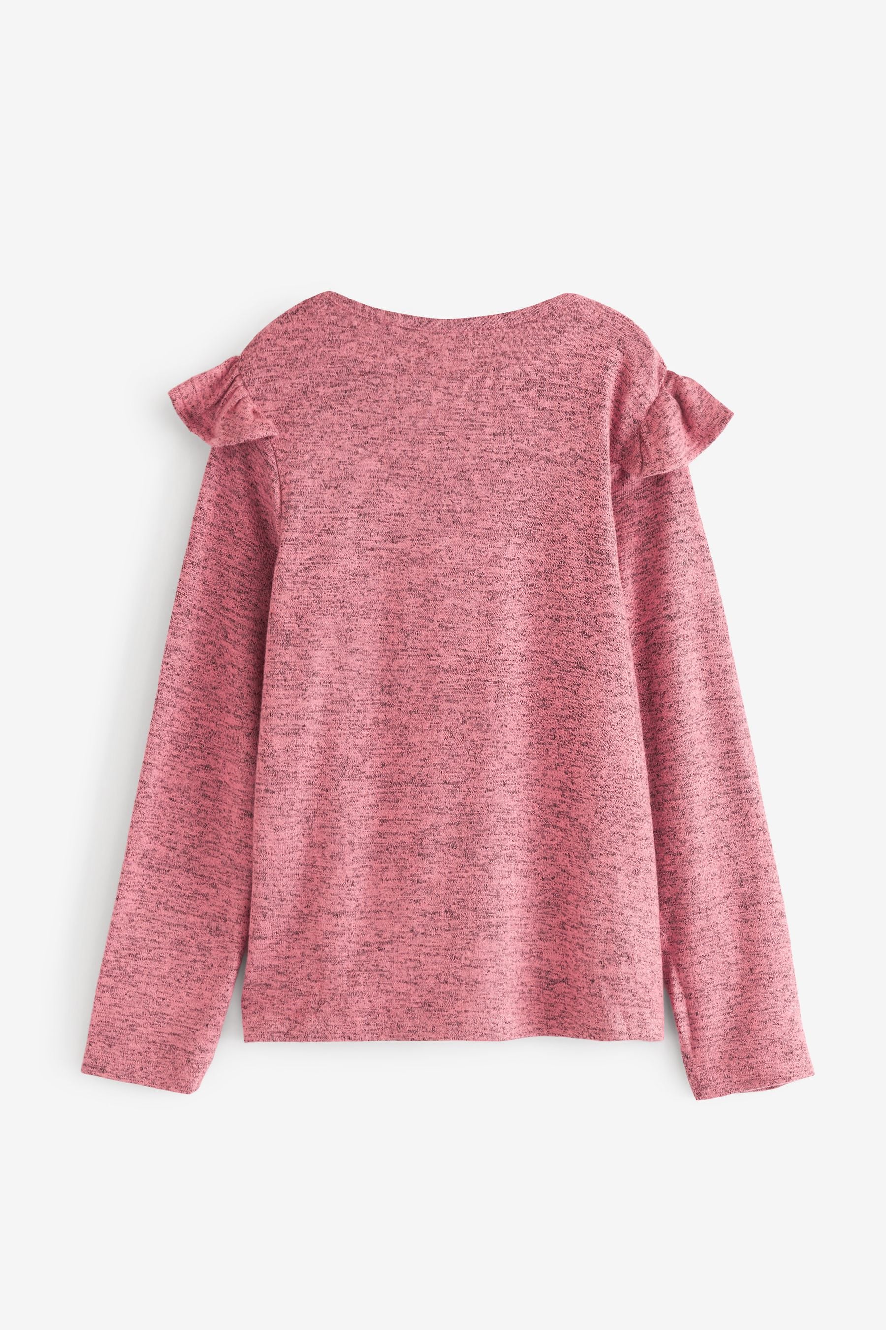 Pink Grey Frill Long Sleeve Top (3-16yrs)