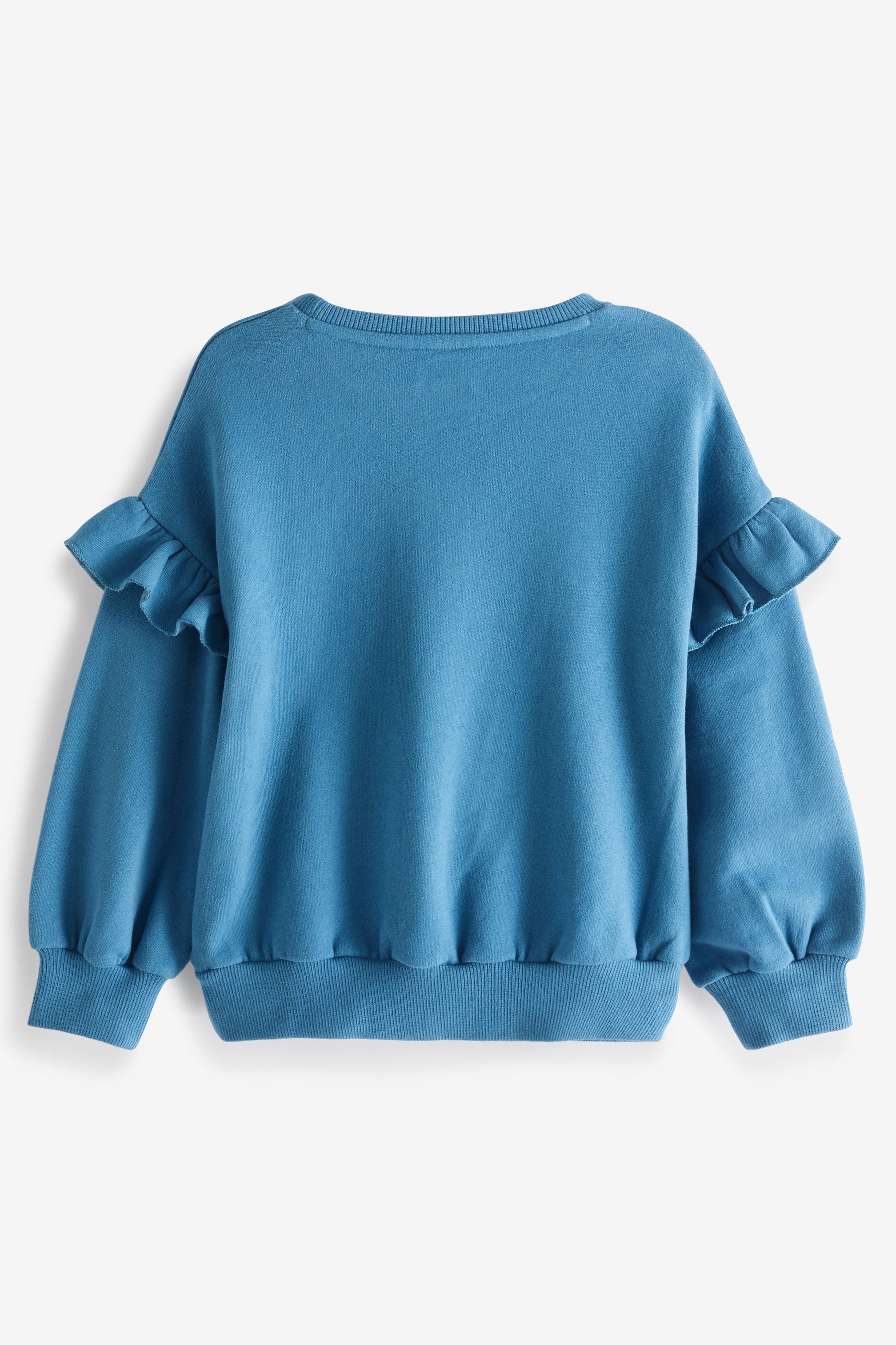 Blue Varsity Frill Sleeve Sweatshirt (3-16yrs)