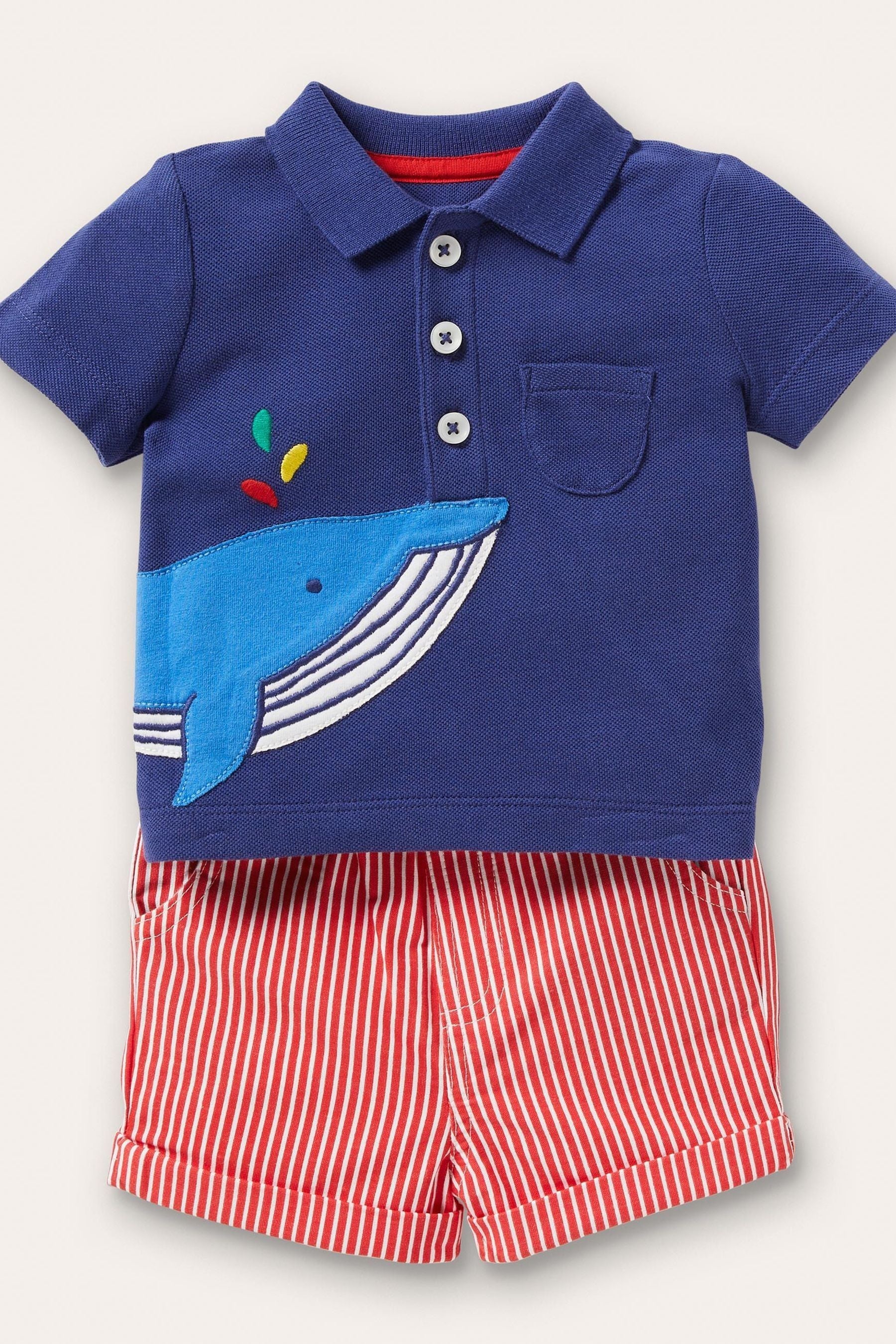 Boden Blue Polo Shirt And Shorts Play Set