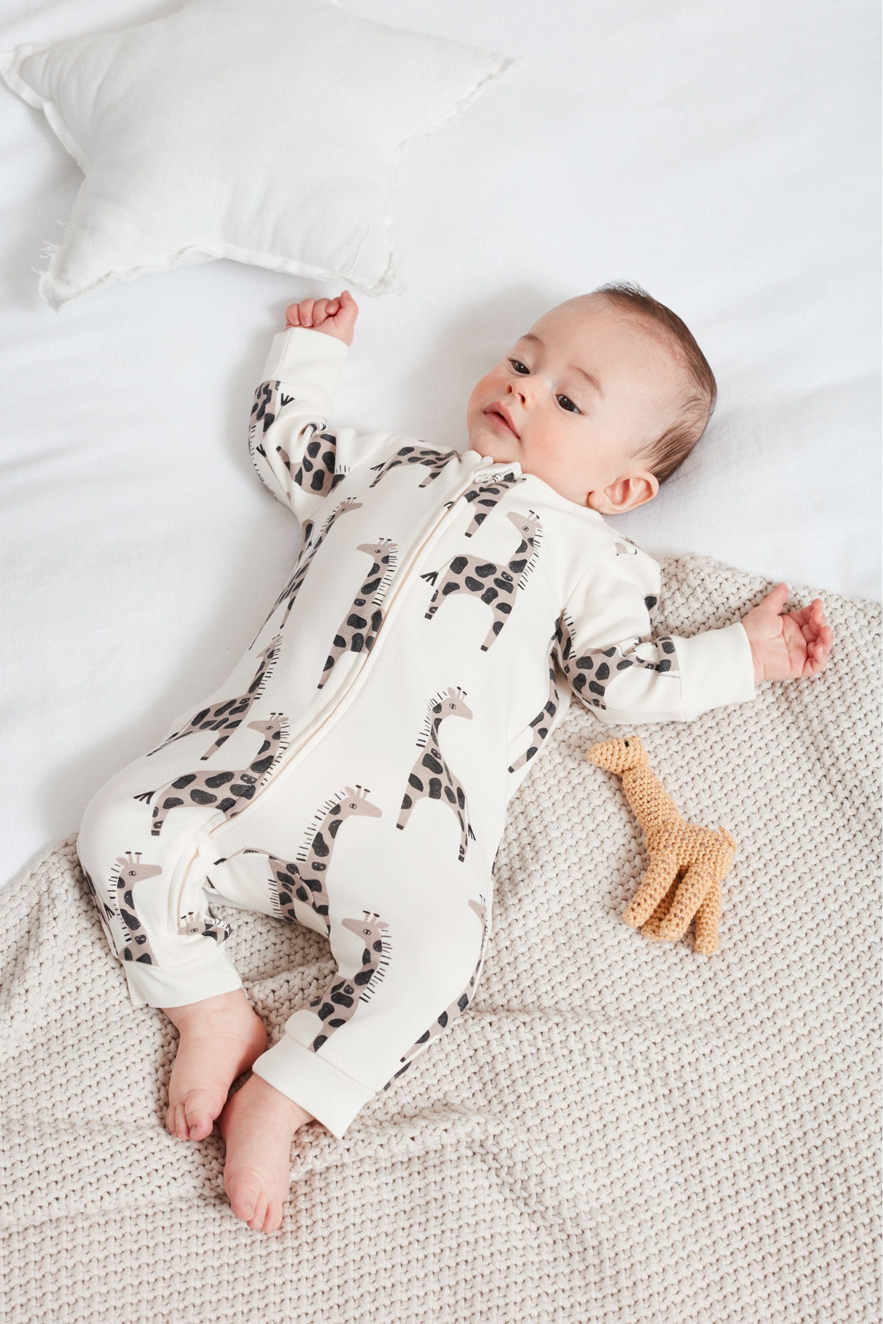 Multi Animal 3 Pack Baby Footless Sleepsuits With Zip (0mths-3yrs)