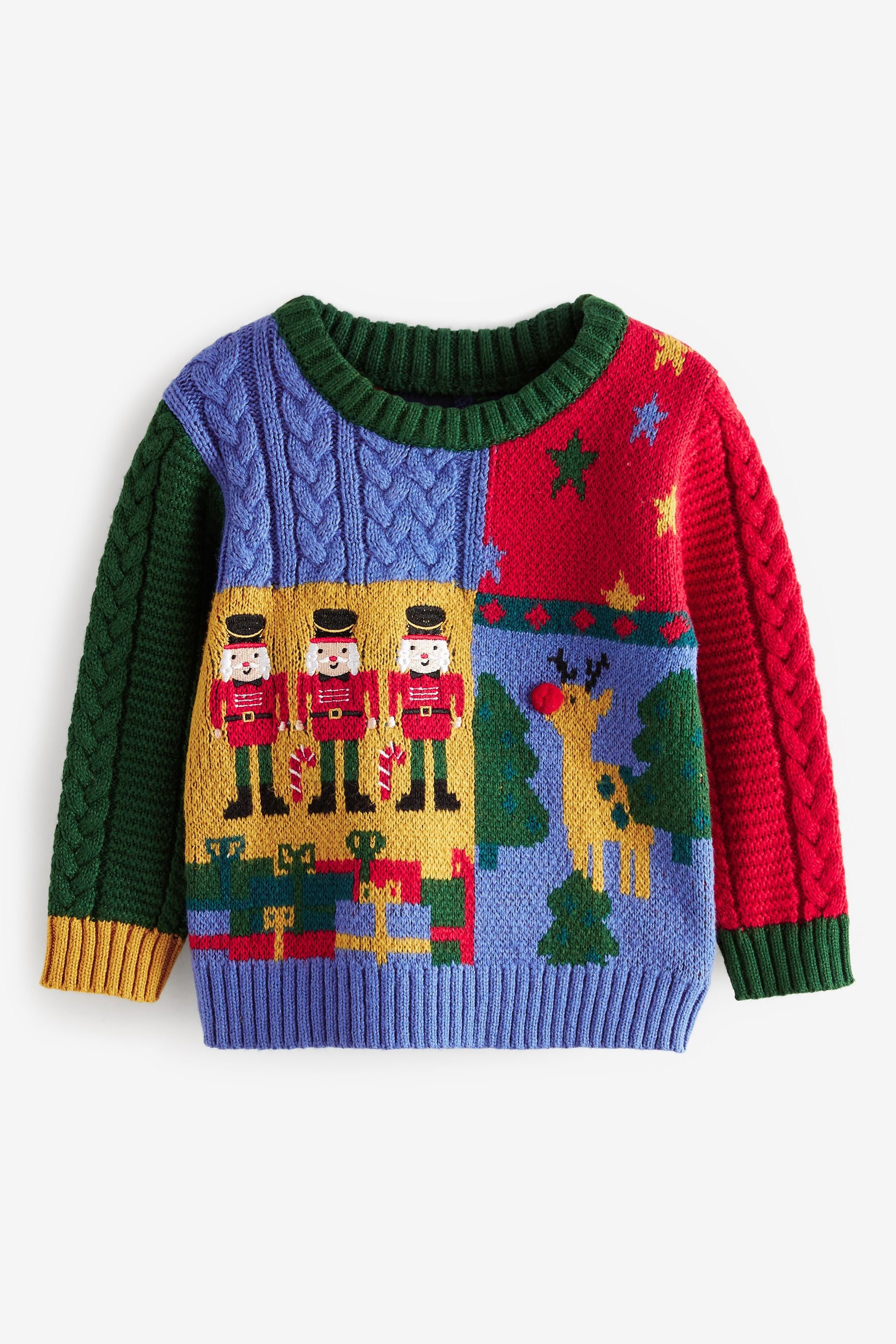 Multi Christmas Character Splice Cable Jumper (3mths-7yrs)