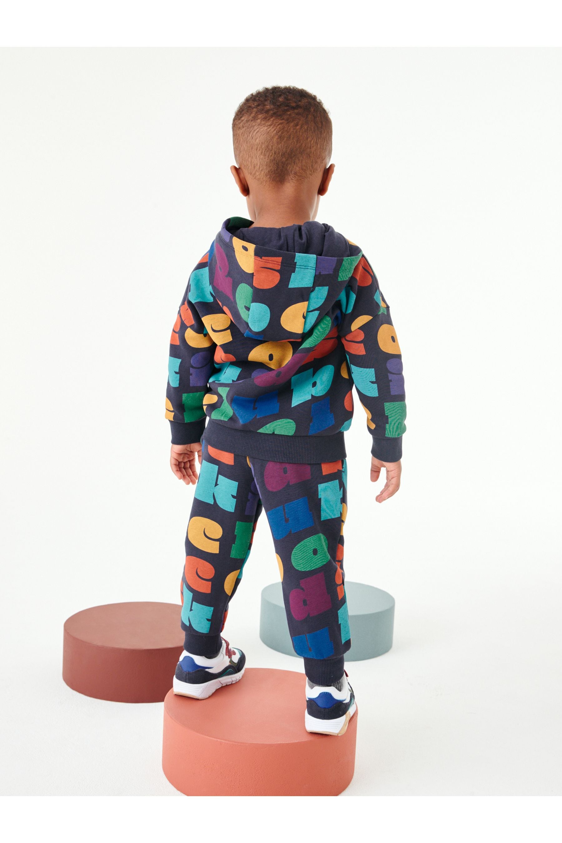 Multi Slogan Long Sleeve Jersey Hoodie (3mths-7yrs)