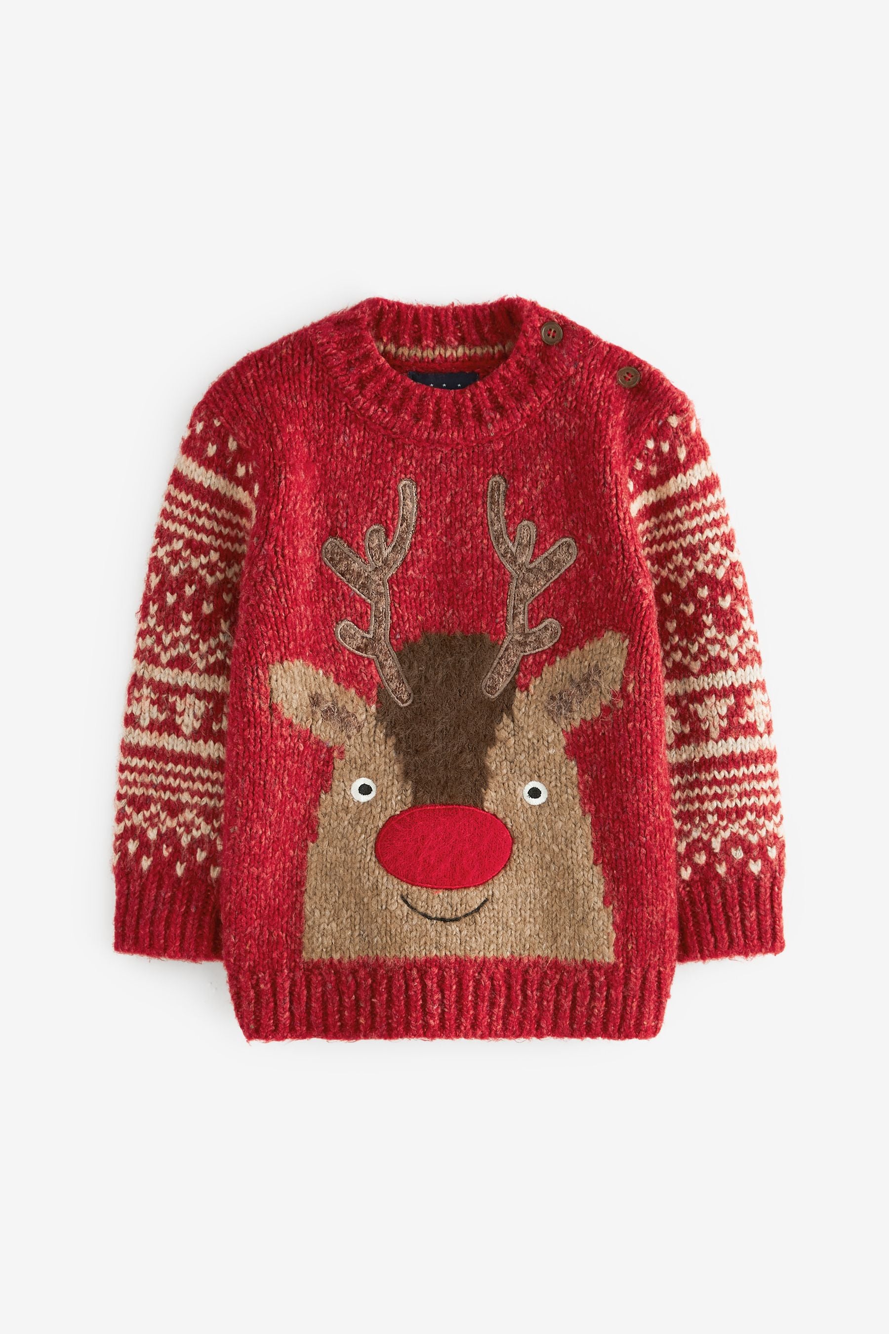 Red Reindeer Christmas Jumper (3mths-7yrs)