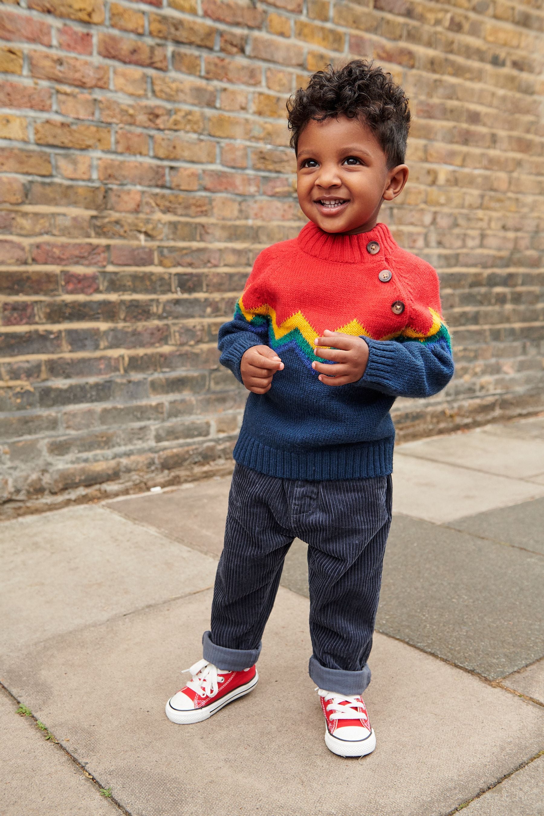 Multi Coloured Knitted High Neck Jumper (3mths-7yrs)