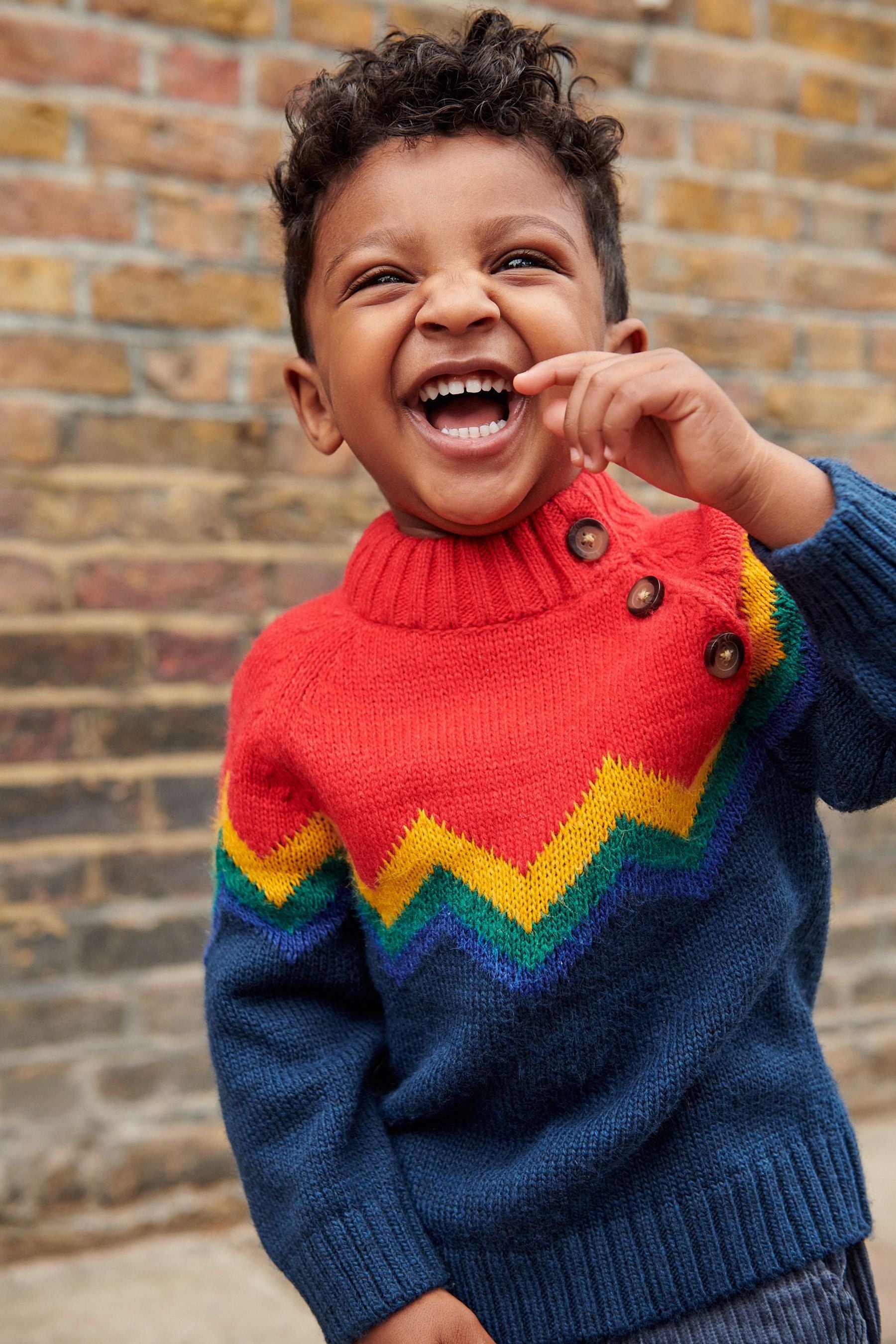 Multi Coloured Knitted High Neck Jumper (3mths-7yrs)