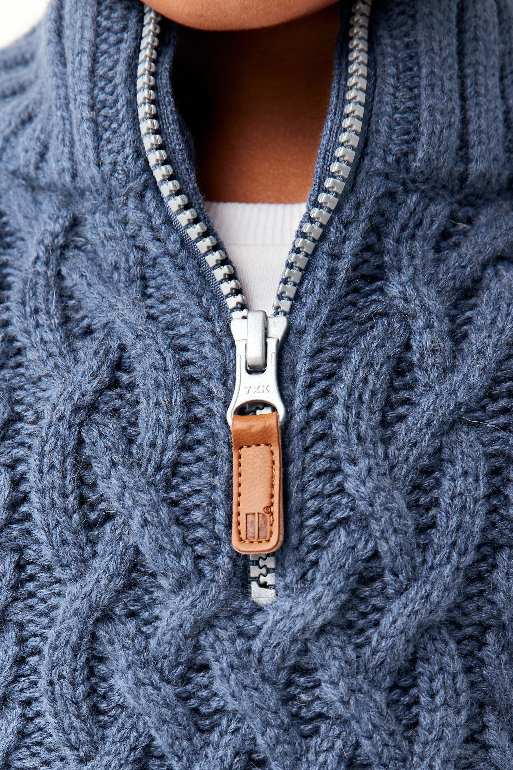 Blue Next Cable Zip Neck Jumper (3mths-7yrs)