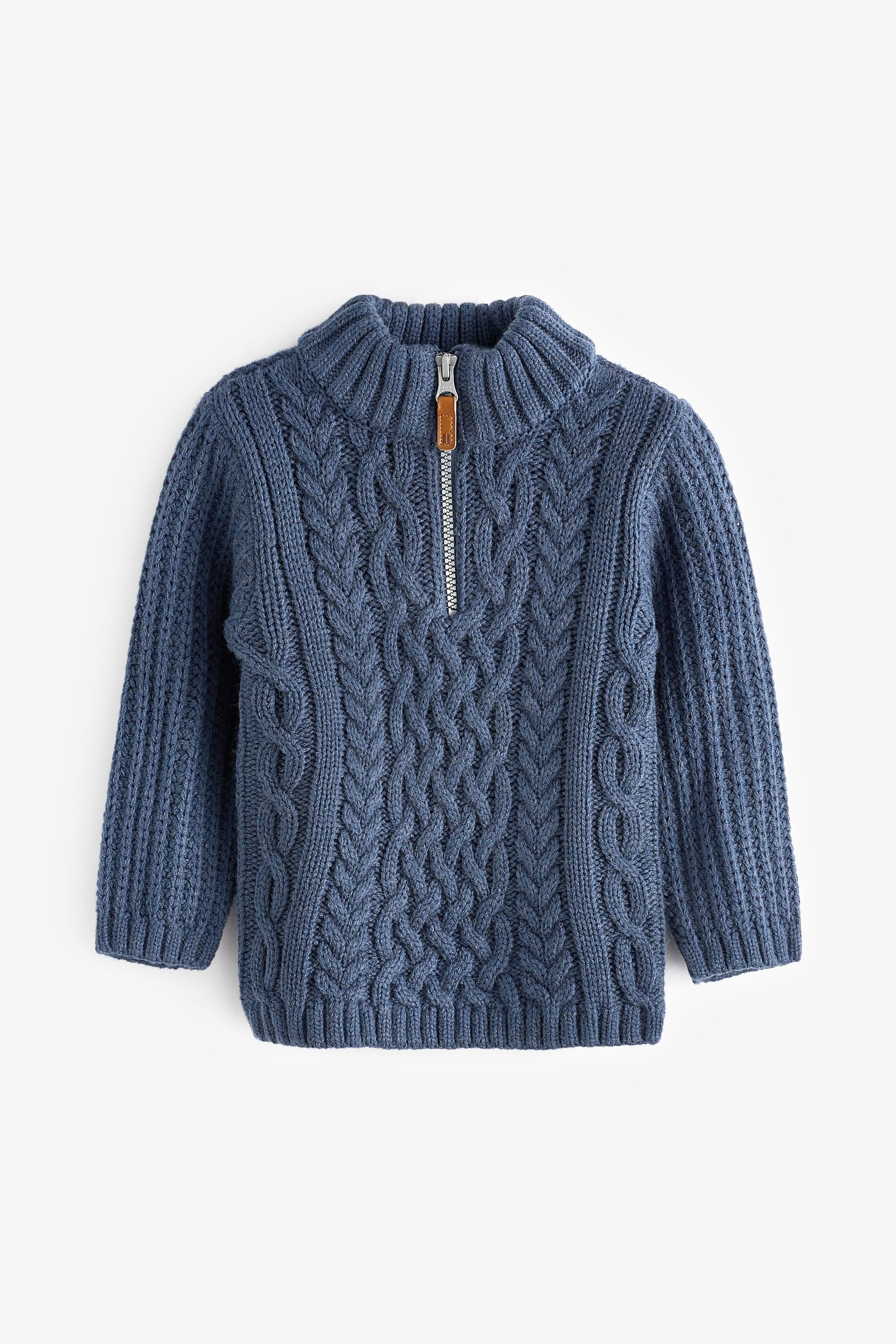 Blue Next Cable Zip Neck Jumper (3mths-7yrs)