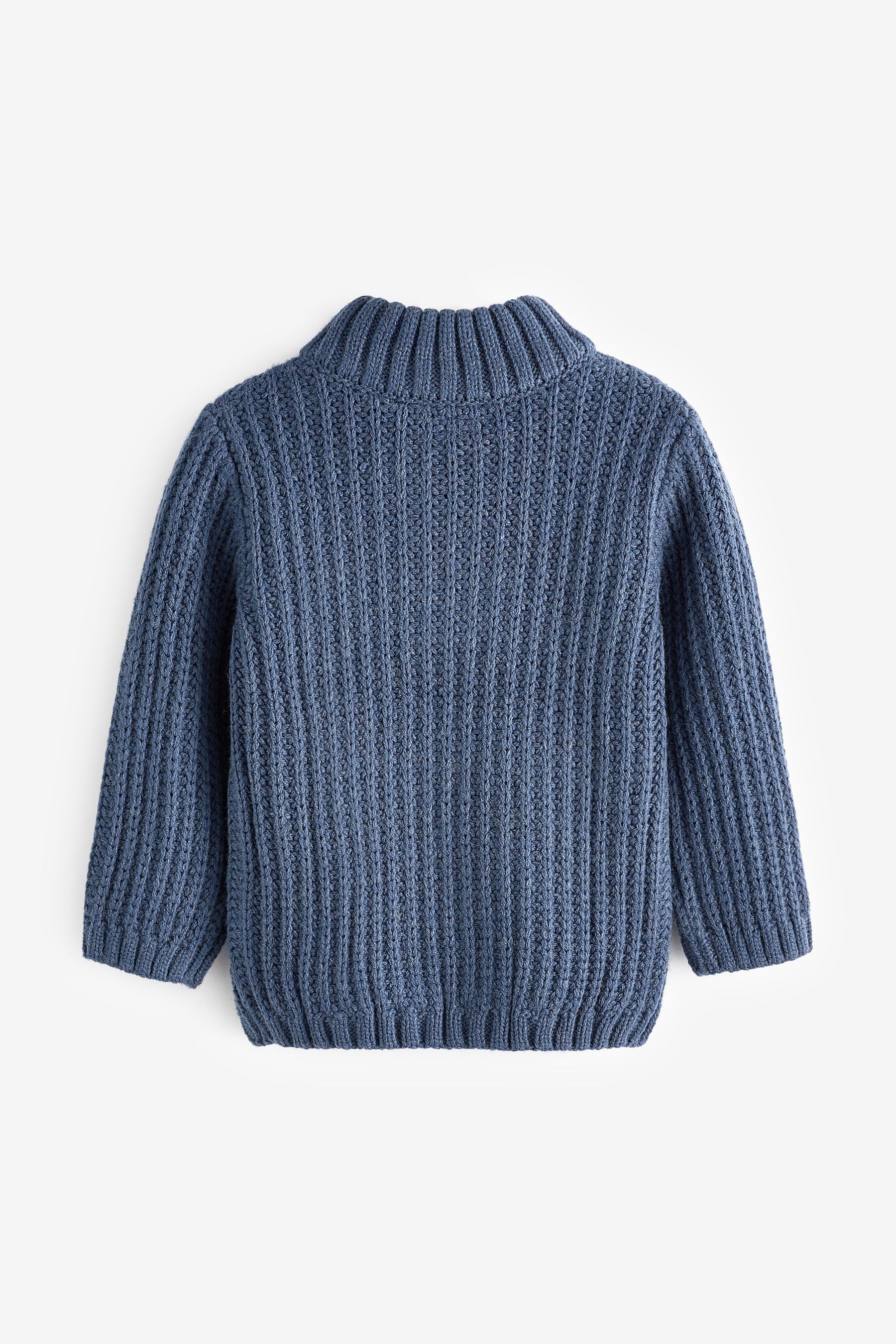 Blue Next Cable Zip Neck Jumper (3mths-7yrs)