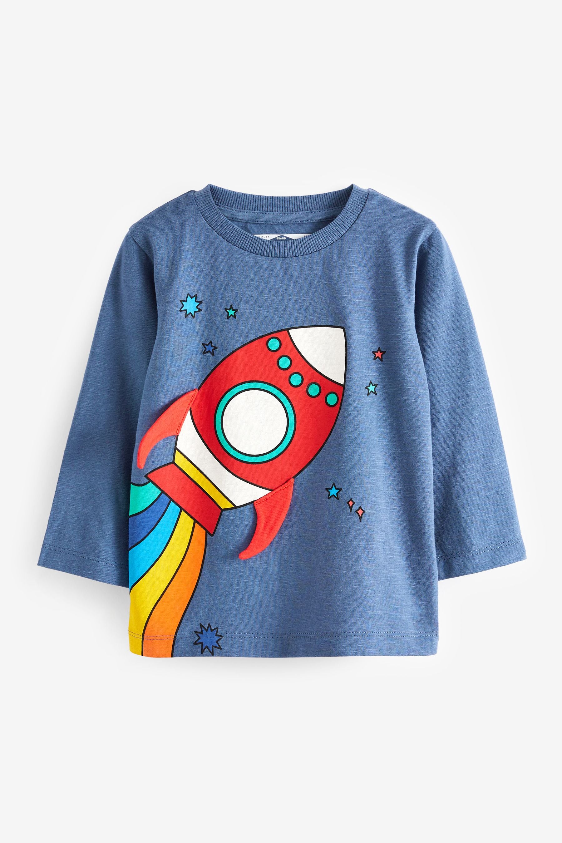 Blue Rocket Long Sleeve Appliqu T-Shirt (3mths-7yrs)