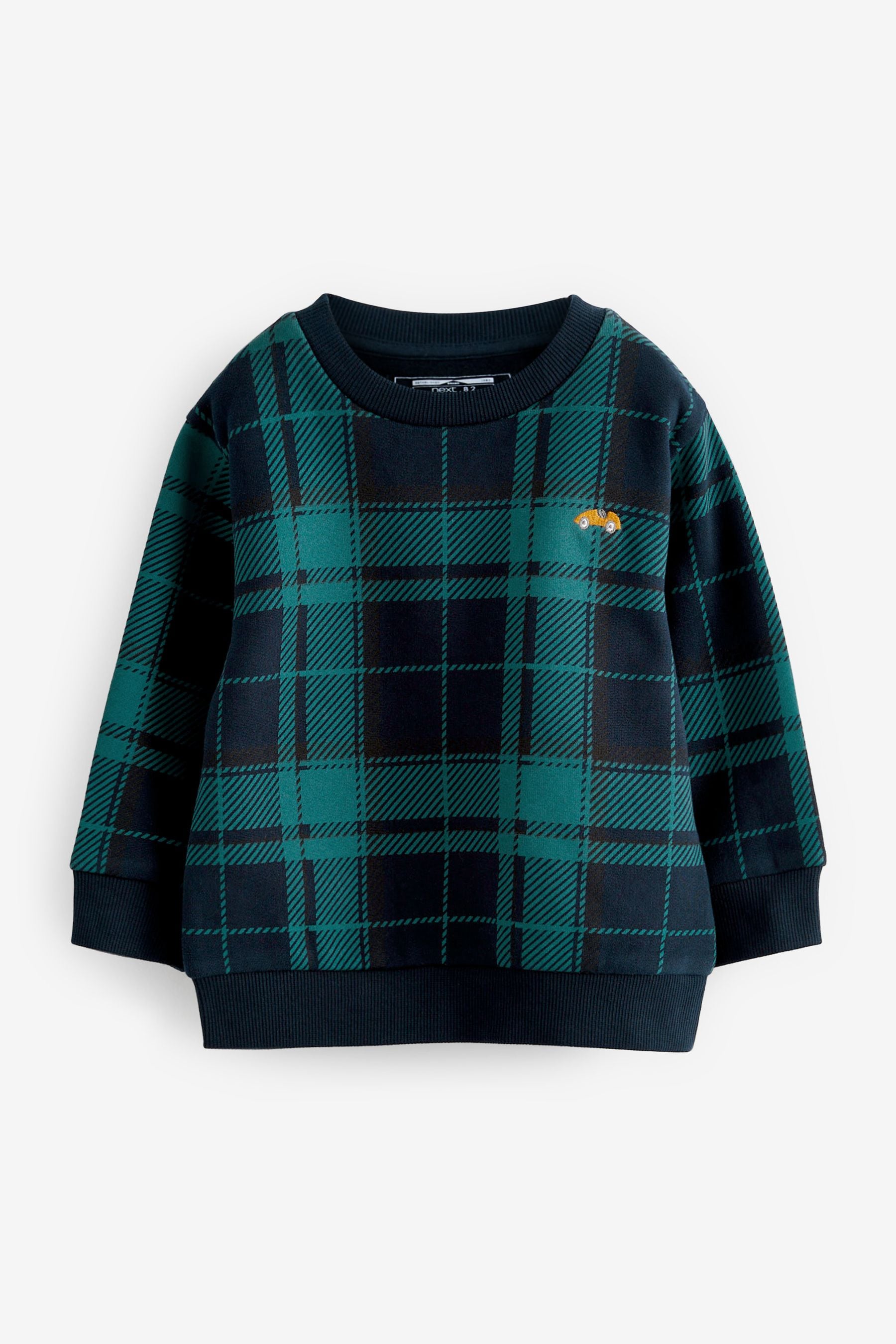 Green Check All Over Printed Long Sleeve Sweatshirt (3mths-7yrs)