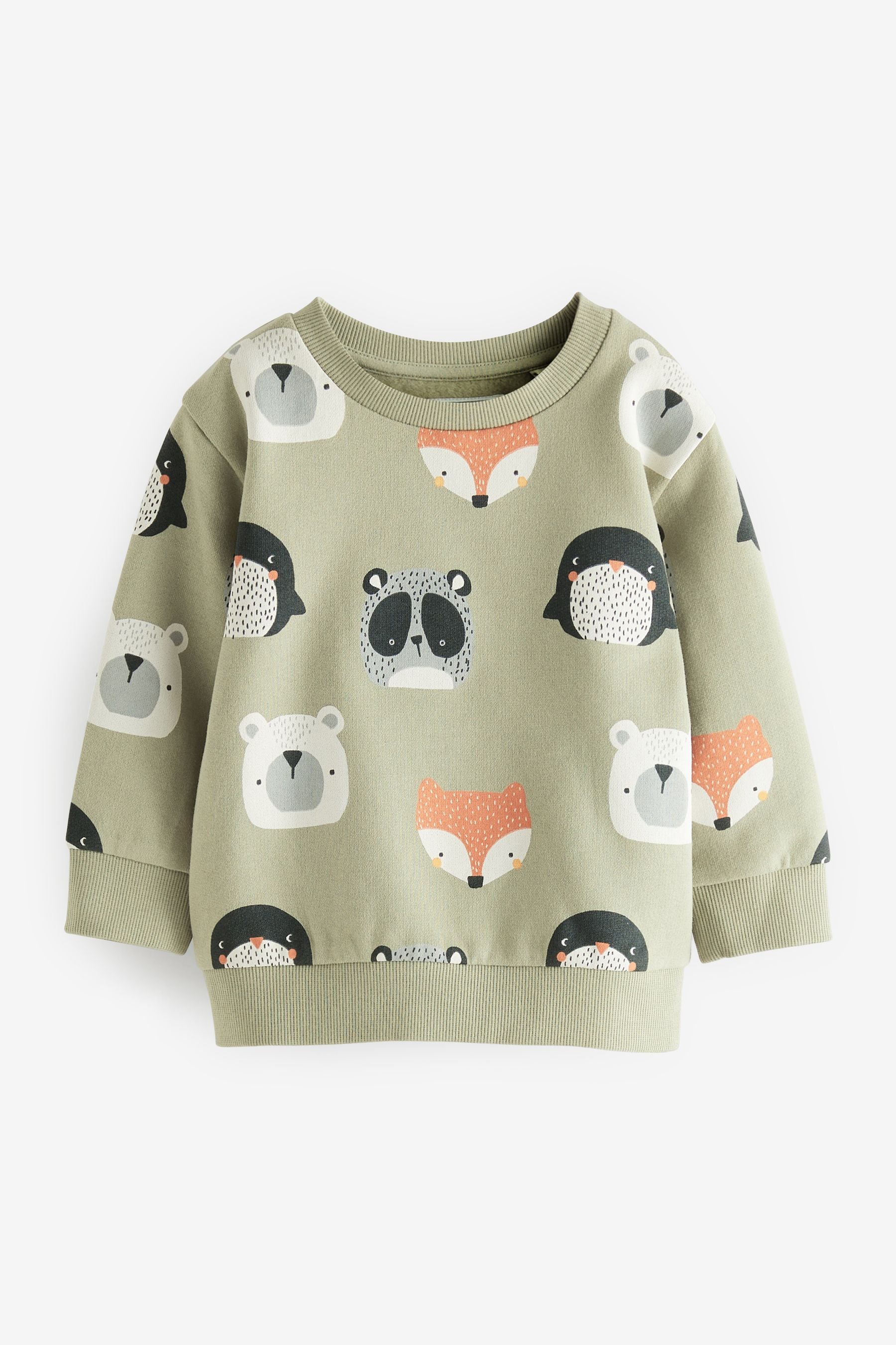 Light Green Woodland All-Over Printed Character Long Sleeve Sweatshirt (3mths-7yrs)