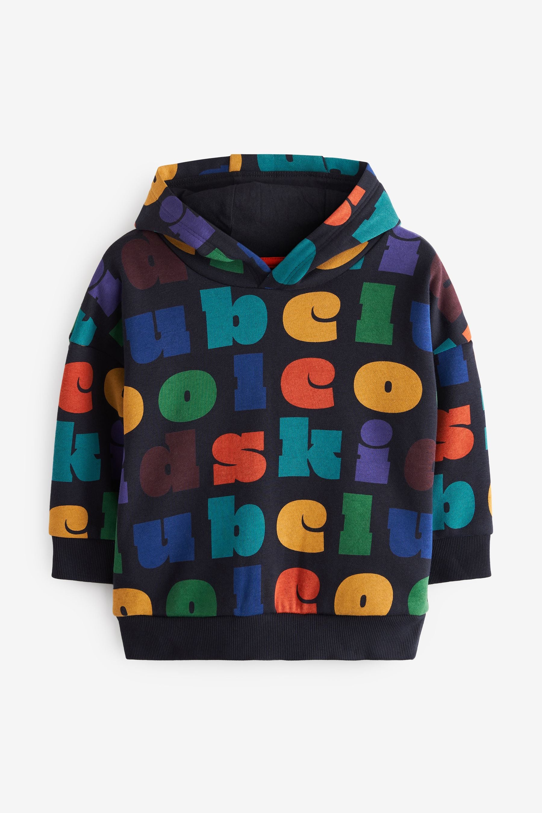 Multi Slogan Long Sleeve Jersey Hoodie (3mths-7yrs)