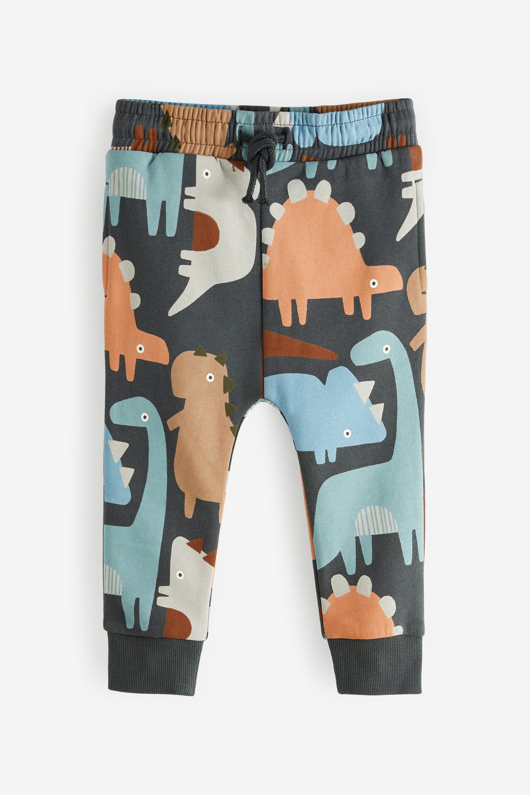 Charcoal Grey Dino All-Over Printed Joggers (3mths-7yrs)