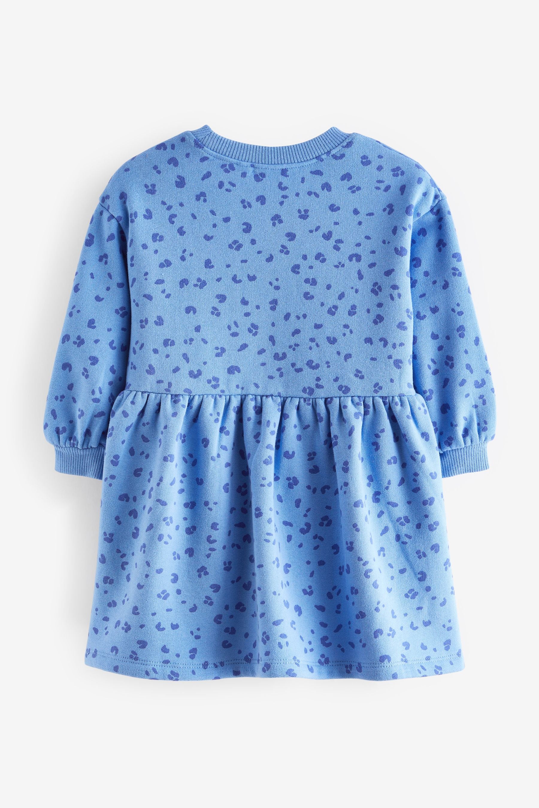 Blue Printed Sweat Dress (3mths-7yrs)