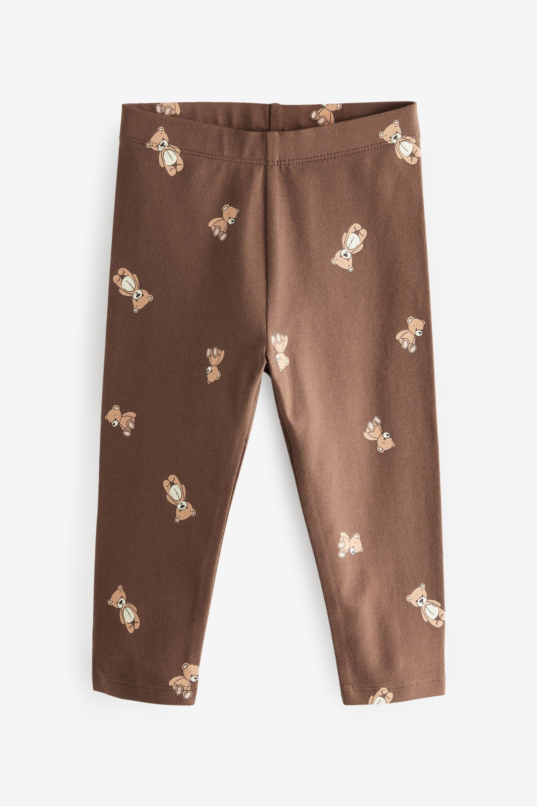 Brown Teddy Bear 3 Pack Jersey Leggings (3mths-7yrs)