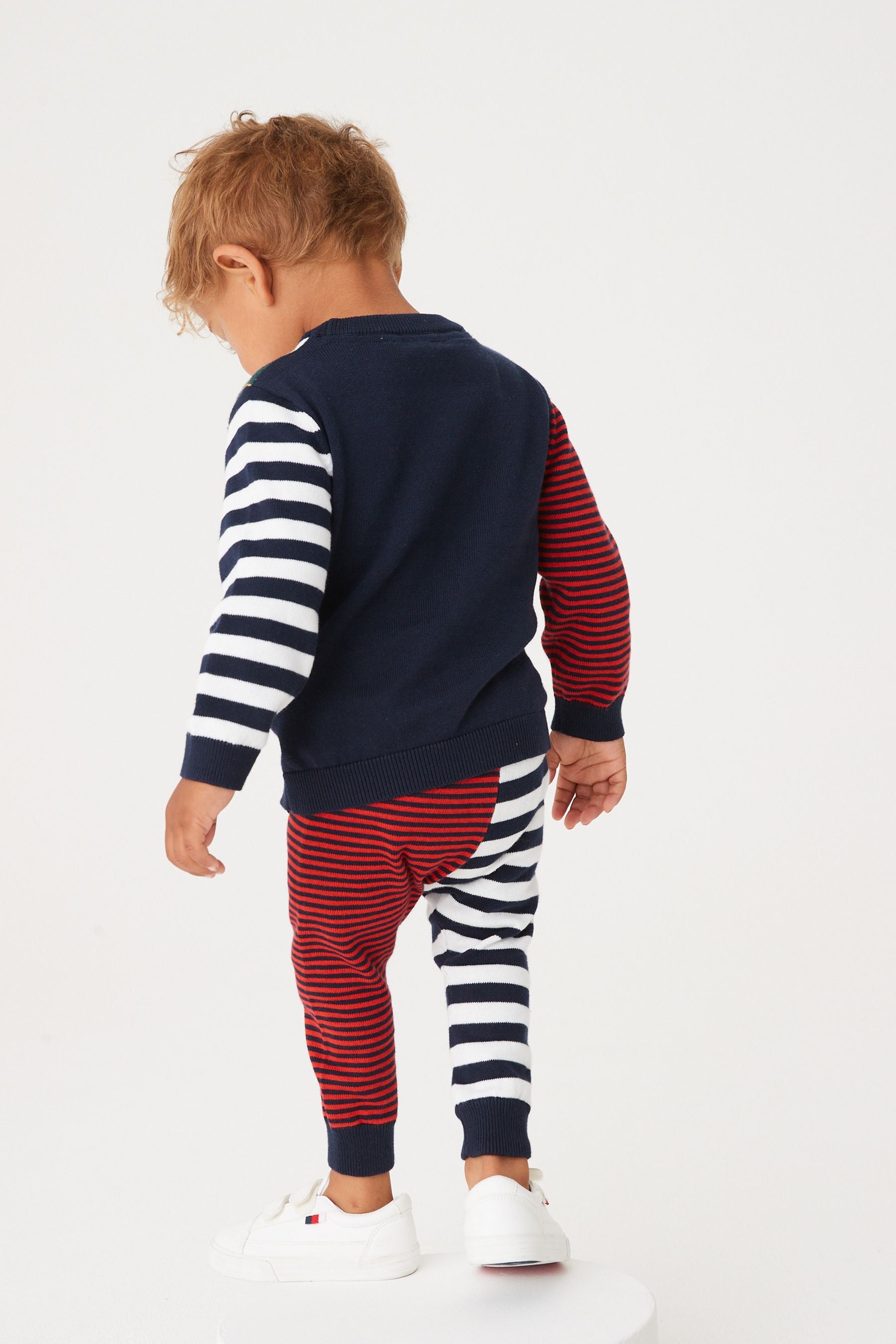 Navy Blue Argyle Patterned Jumper (3mths-7yrs)