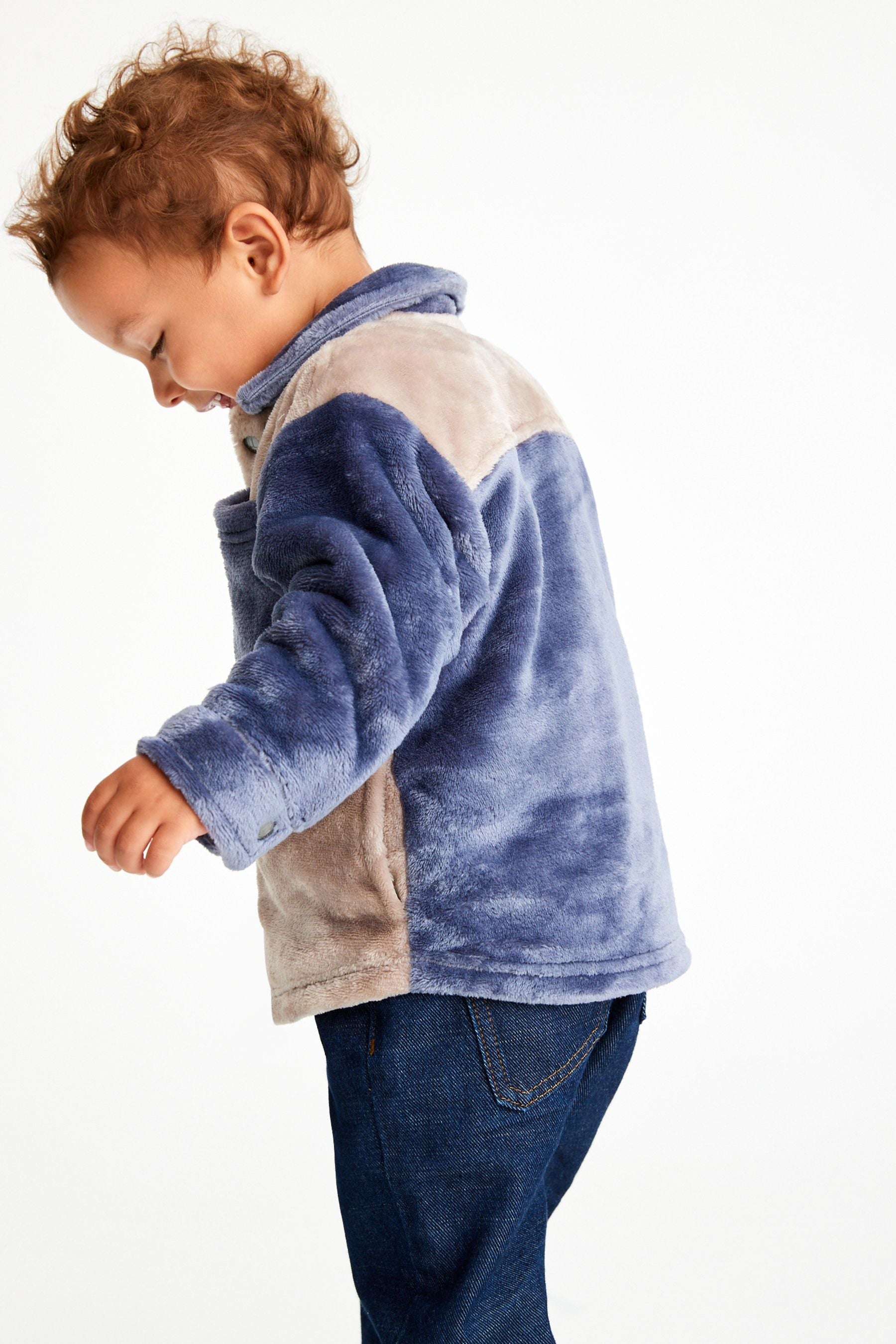 Blue/Ecru Cream Fleece Shirt (3mths-7yrs)