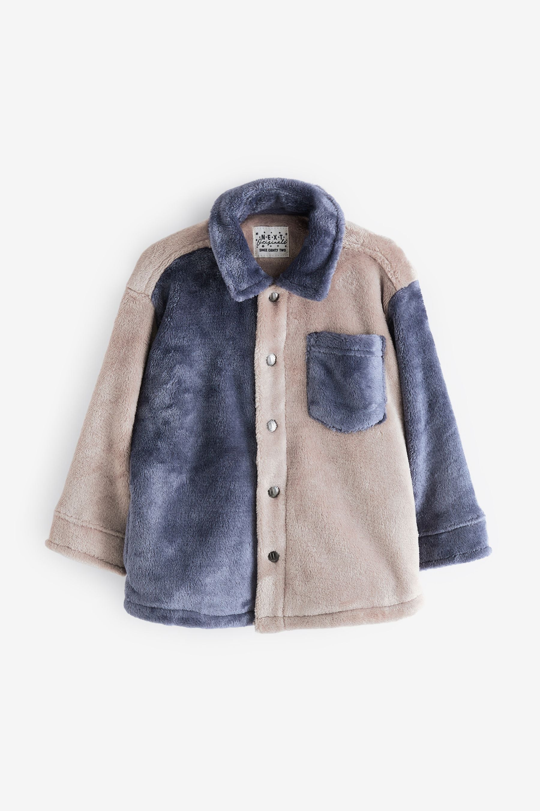 Blue/Ecru Cream Fleece Shirt (3mths-7yrs)