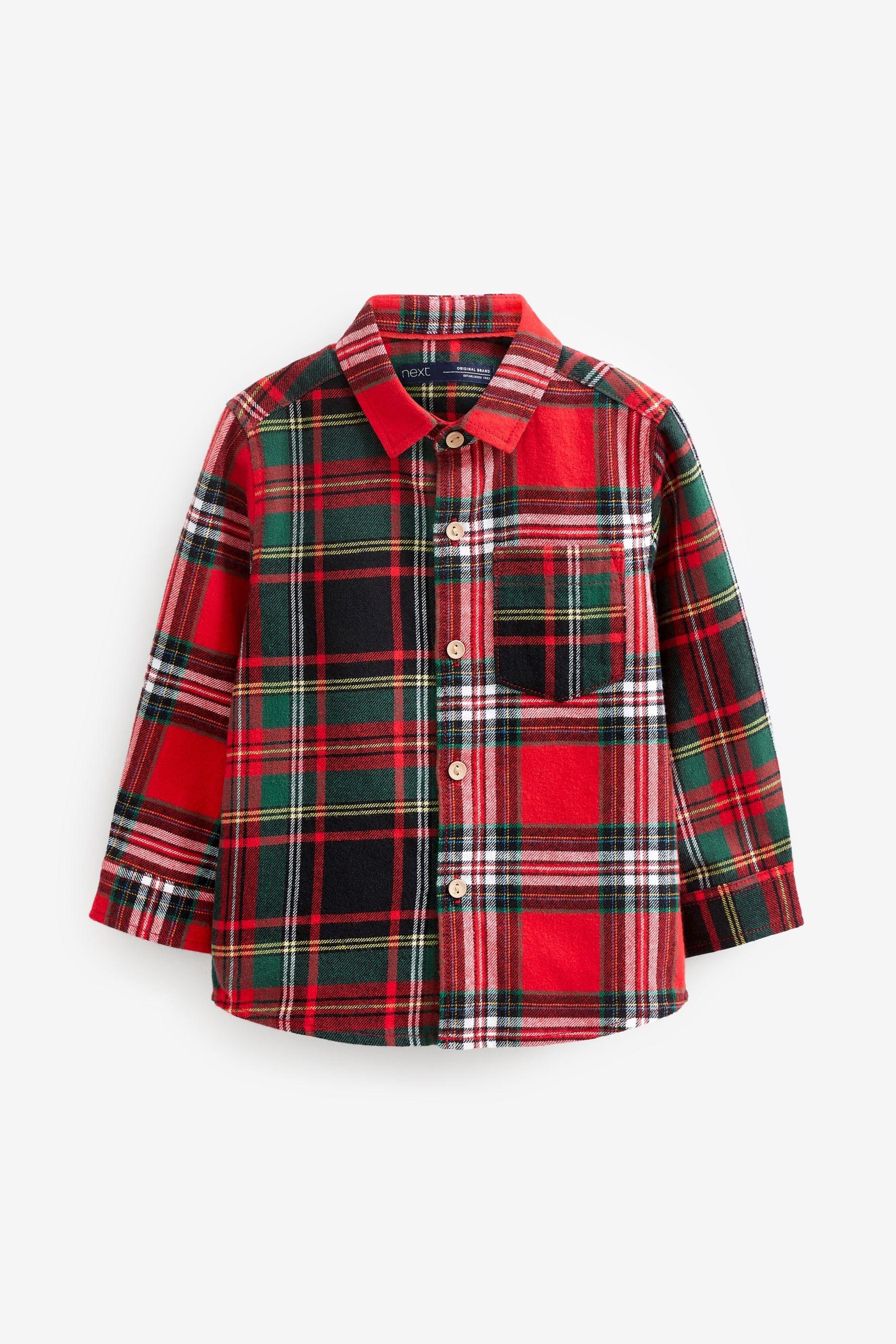 Red Tartan Splice Next Check Shirt (3mths-7yrs)